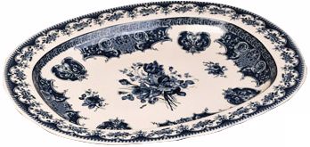 Blue and White Porcelain 20 1/2" Wide Tray