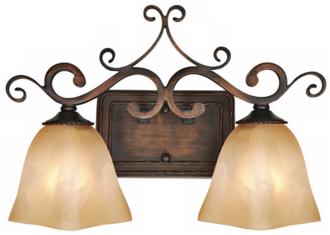 Meridian Collection Two Light Bathroom Wall Light R3327