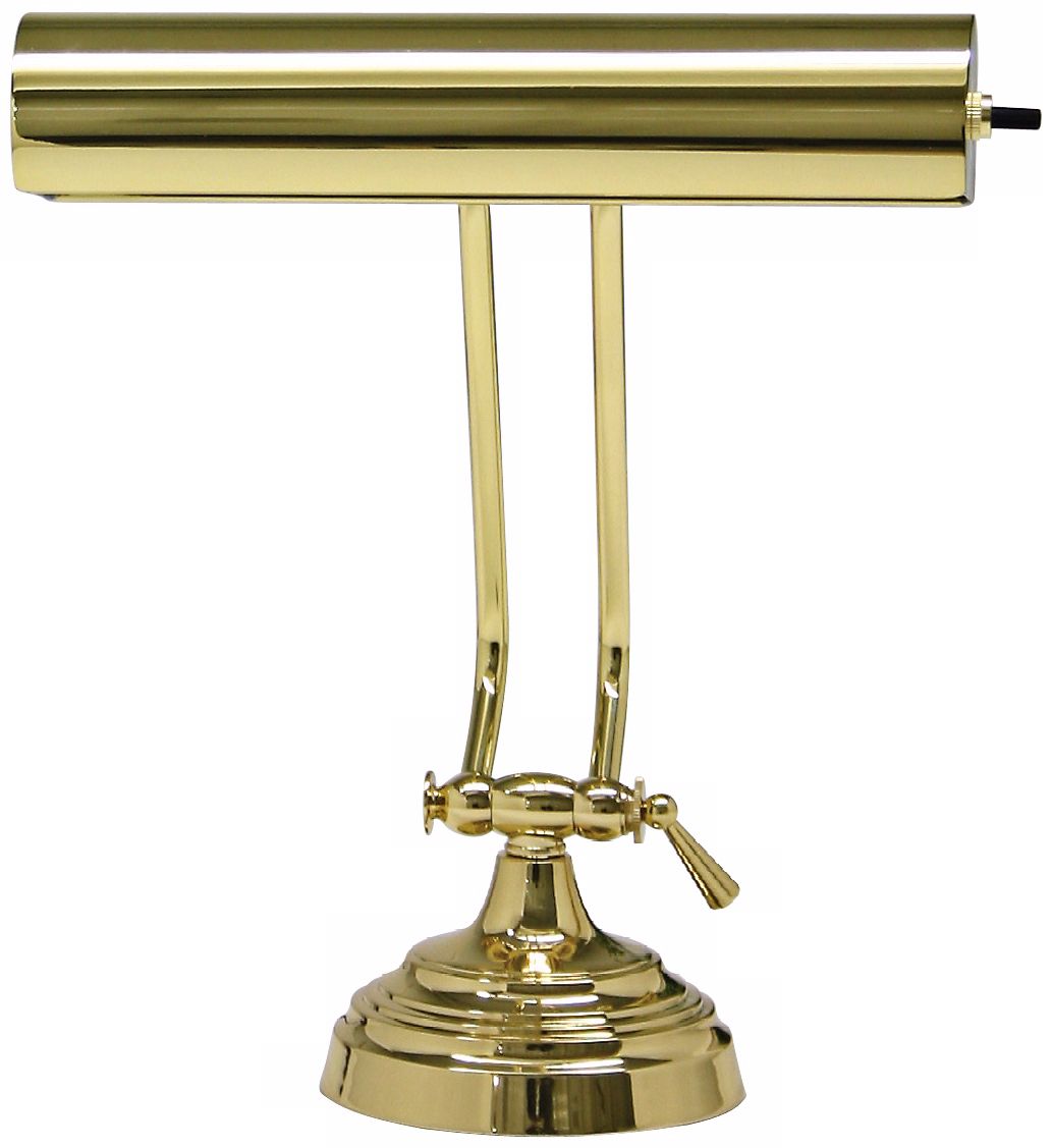 House of Troy Advent Twin Arm Polished Brass Piano Desk Lamp
