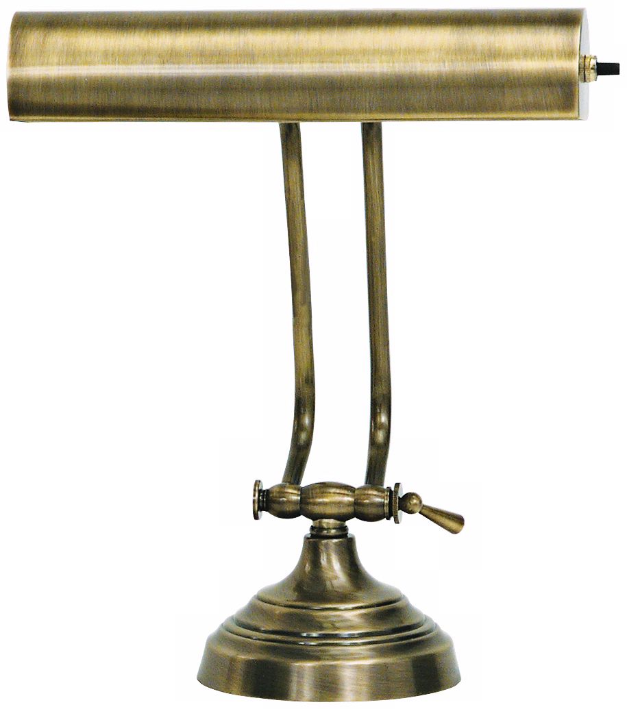 House of Troy Advent Twin Arm Antique Brass Piano Desk Lamp