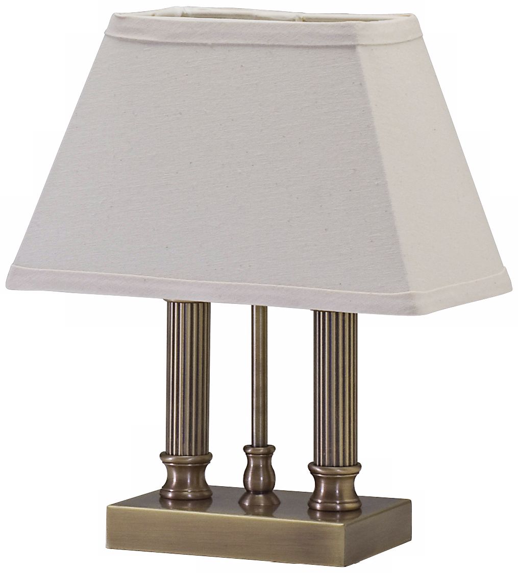 House of Troy Twin Column Antique Brass Desk Lamp