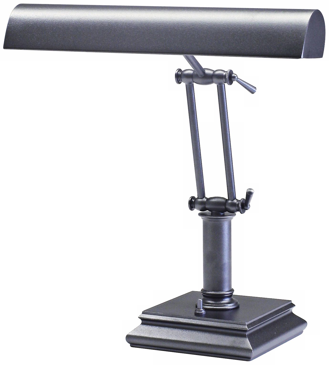 House of Troy Granite Gray Twin Arm Piano Desk Lamp