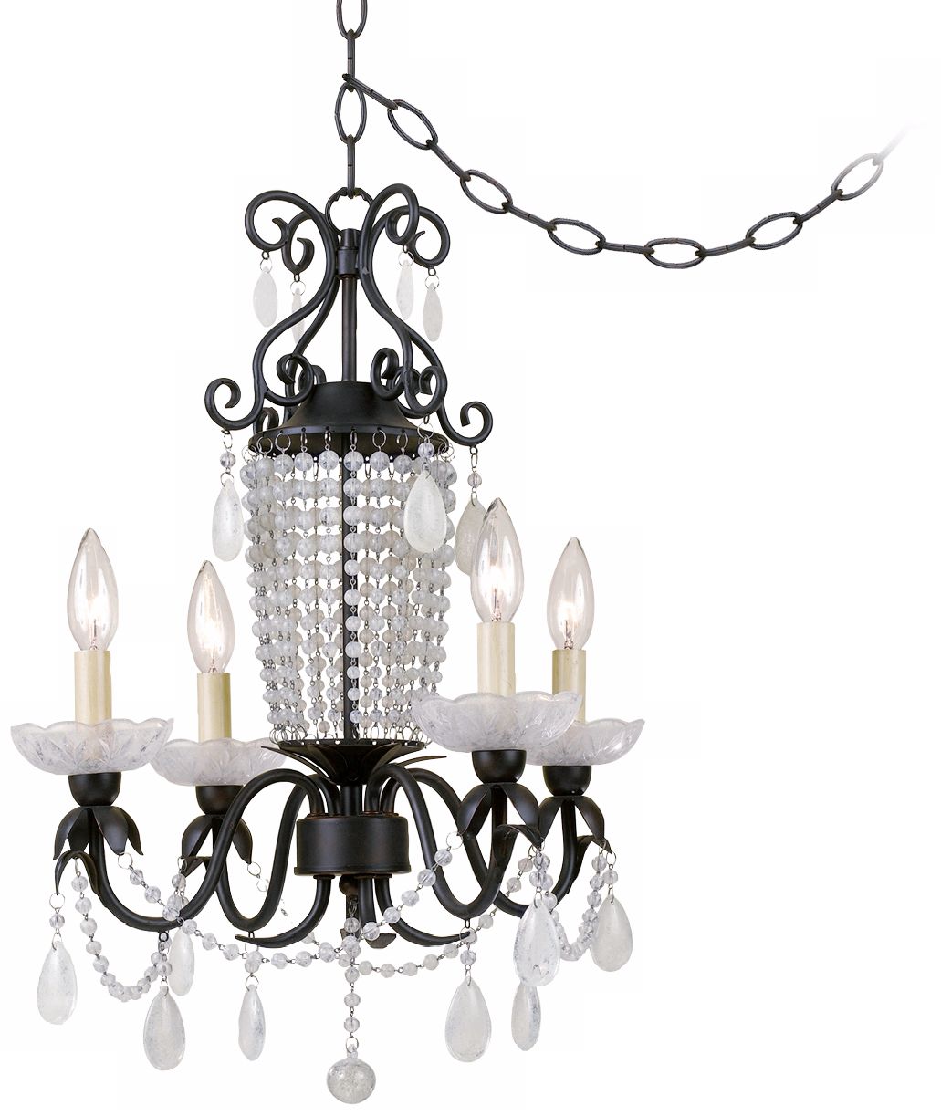 Florence Oil-Rubbed Bronze 17" Wide Plug-in Style Chandelier
