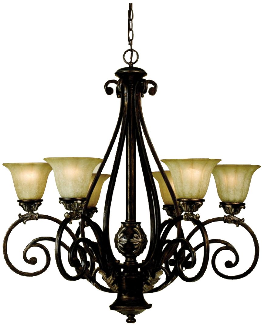 Katherine Cognac Finish 31" Wide Chandelier