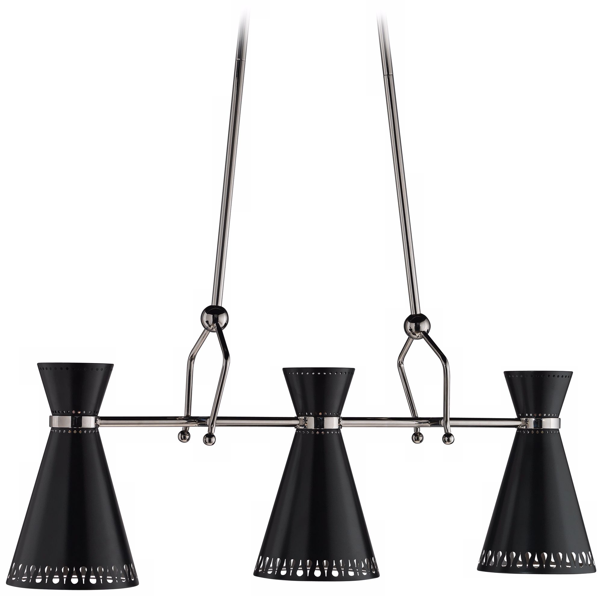 Jonathan Adler Havana Nickel-Black 3-Light Chandelier