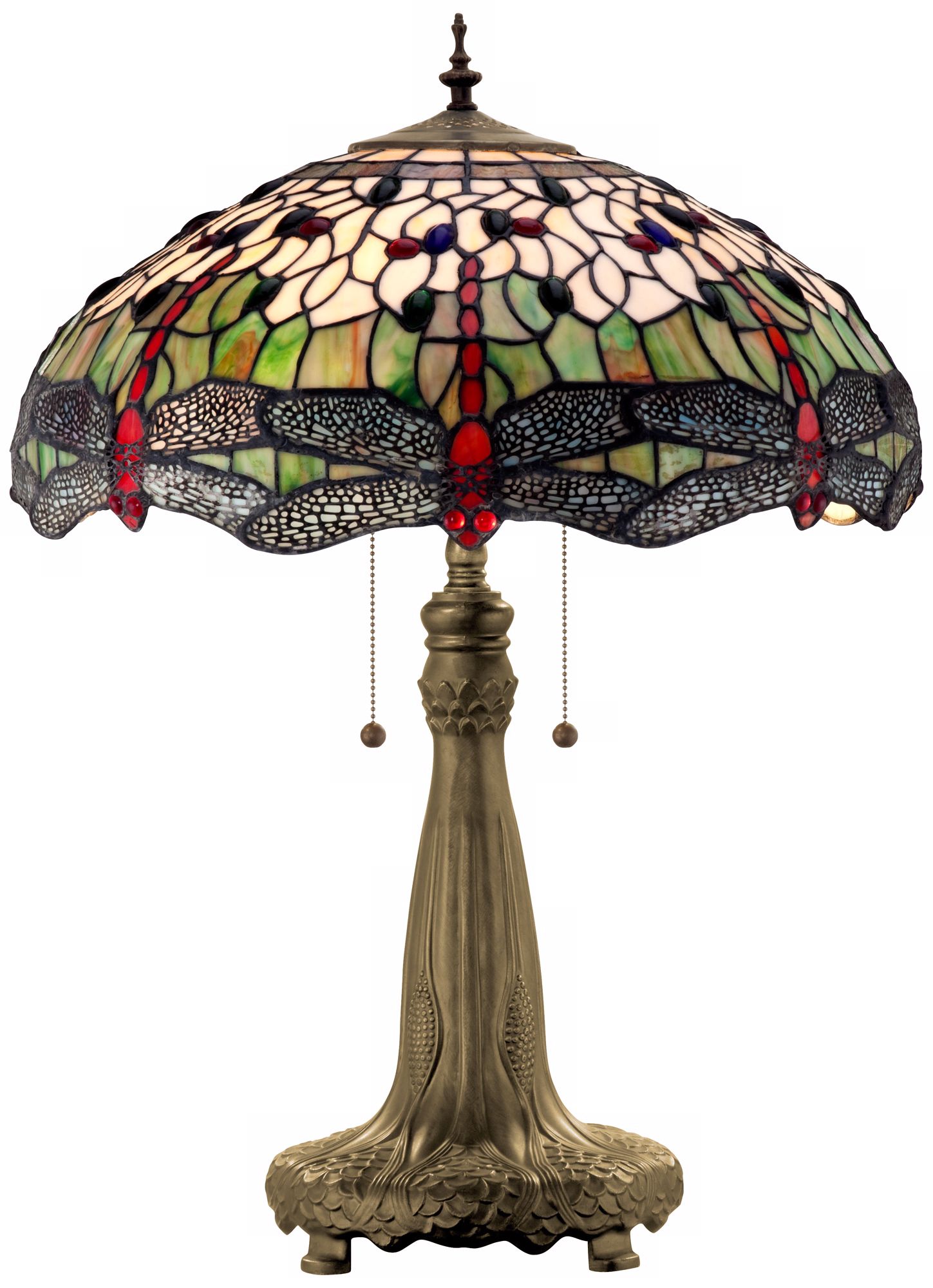 Dragonfly Tiffany Art Glass Table Lamp