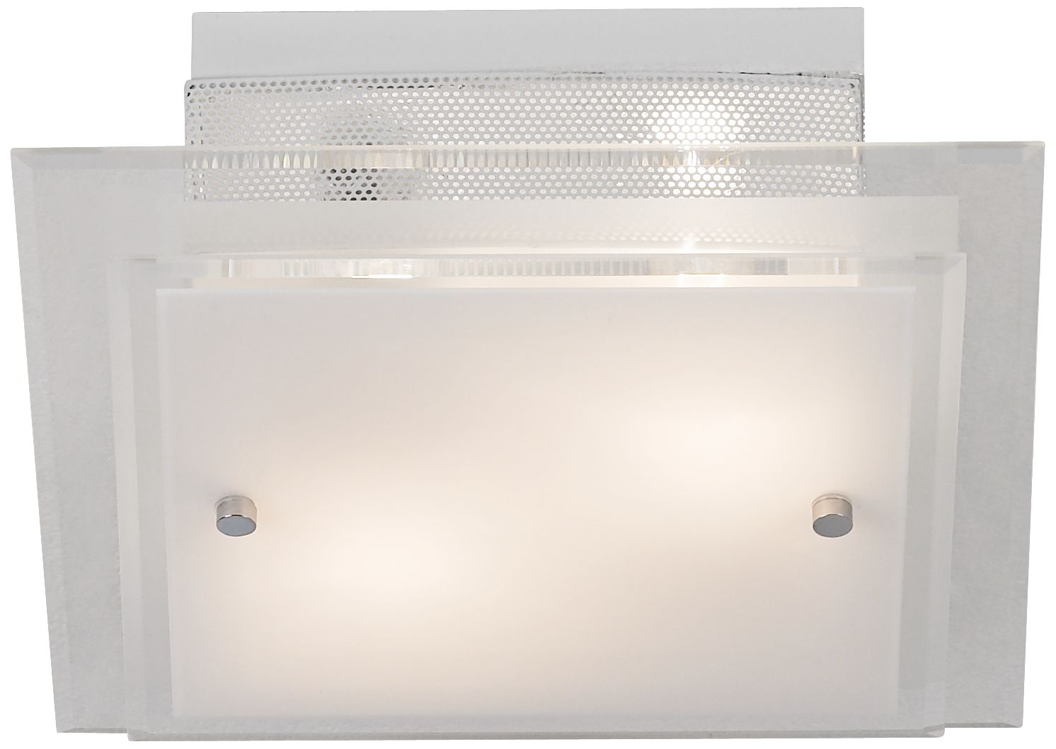 Frosted Glass and Chrome Square Flushmount Ceiling Light