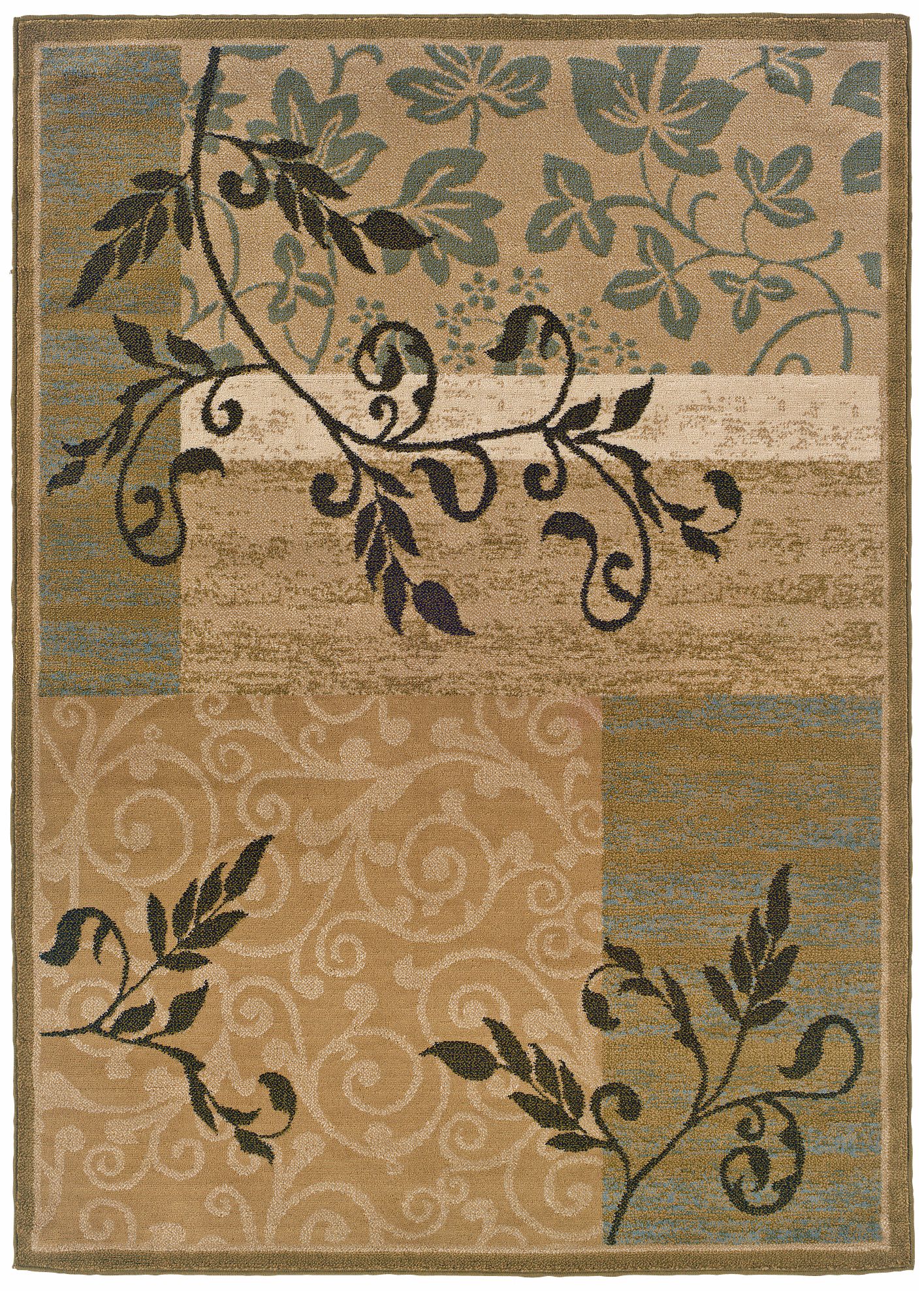 Bexley Collection Bergstrom Gold Green Area Rug