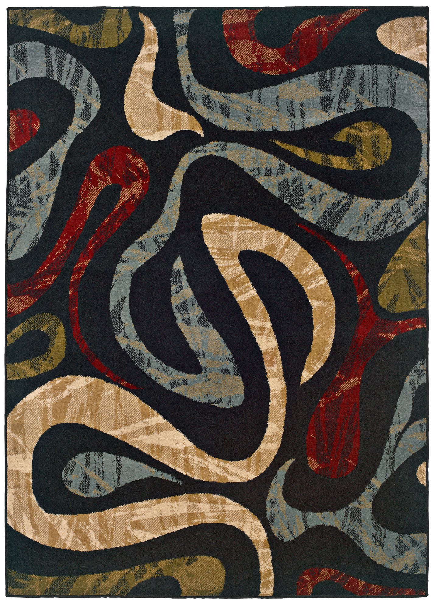 Bexley Collection Bergstrom Navy Blue Area Rug