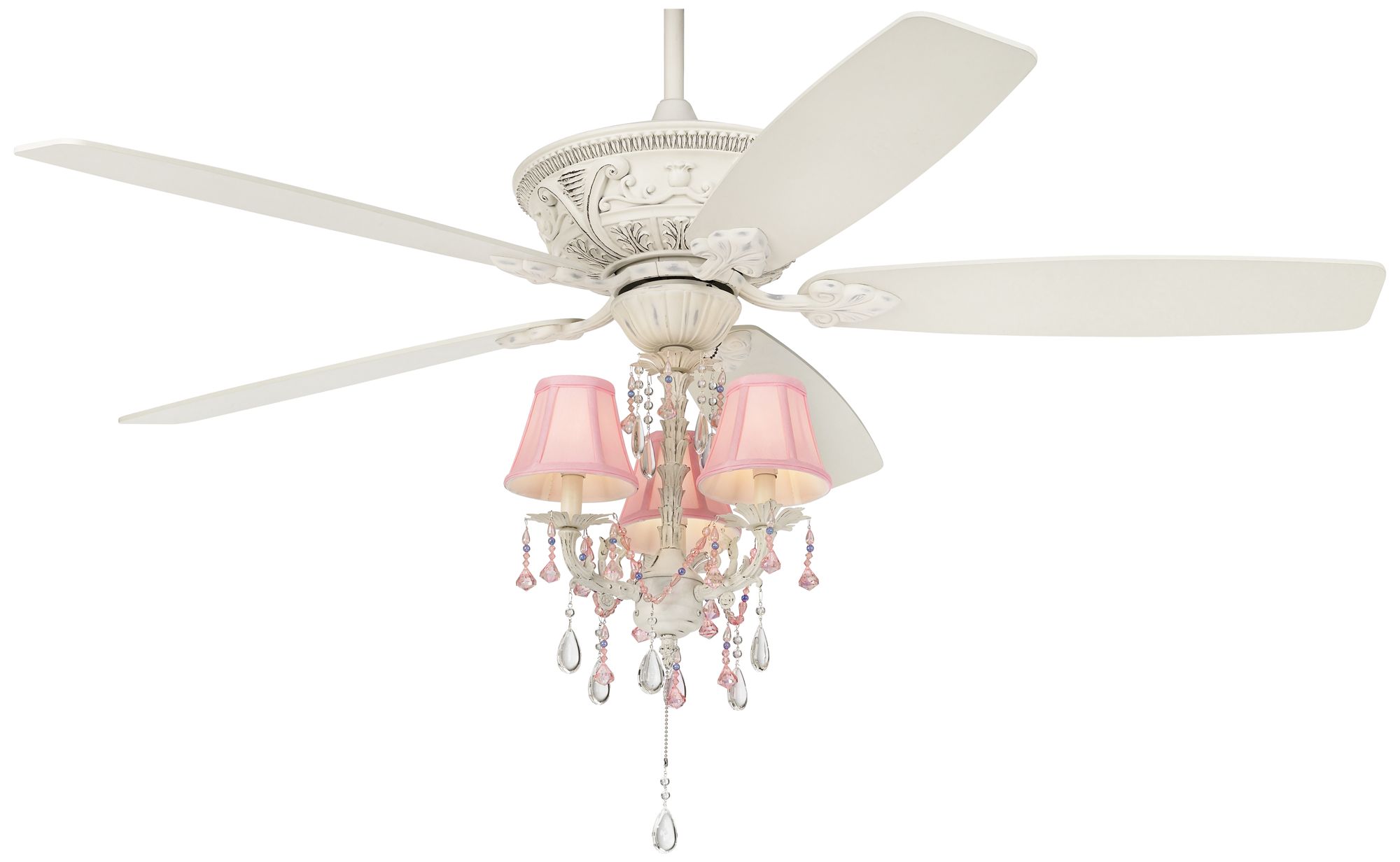 60" Casa Vieja Mentego Pretty In Pink Light Kit Ceiling Fan