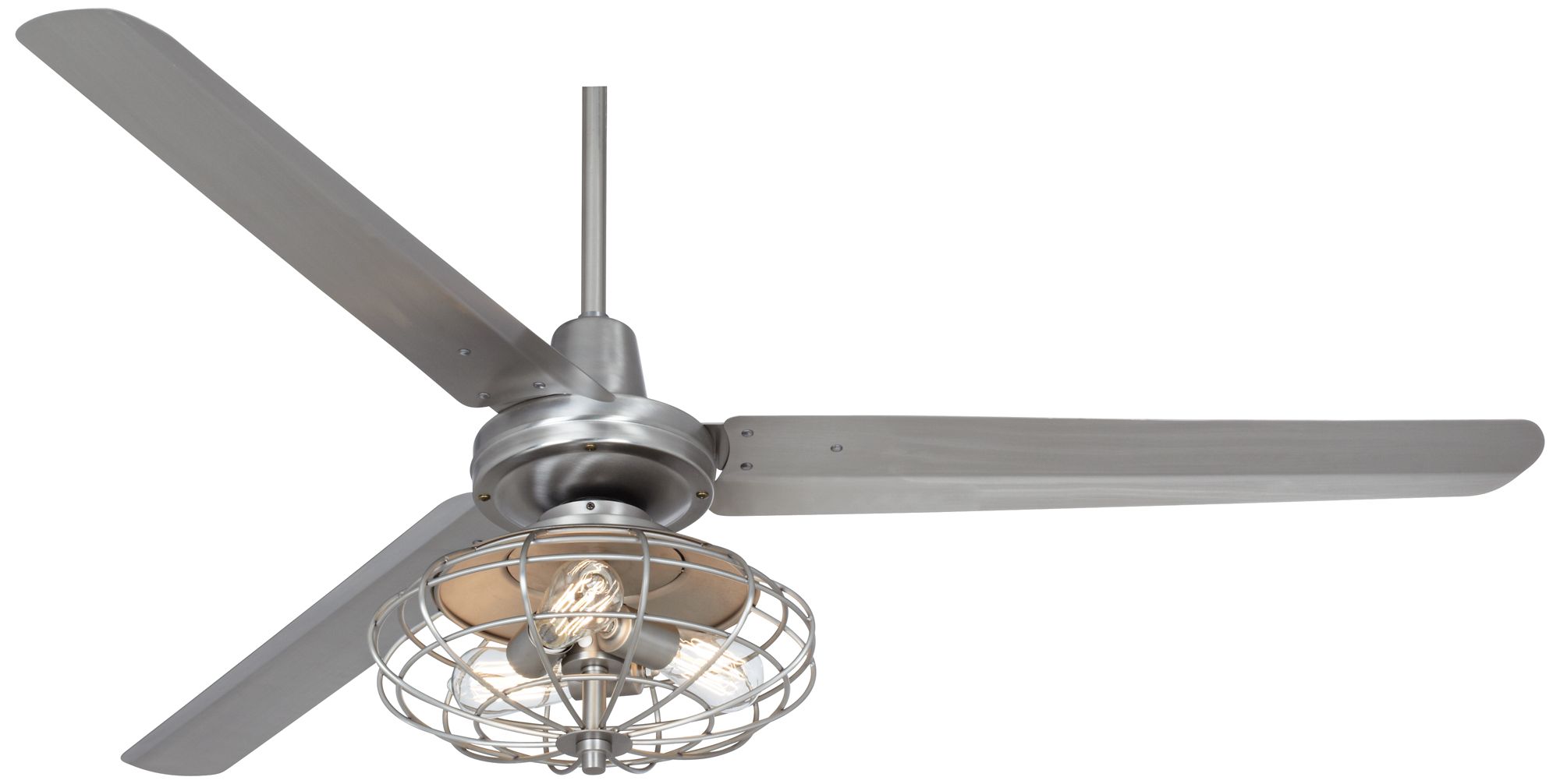 60" Casa Vieja™ Turbina Brushed Steel Ceiling Fan