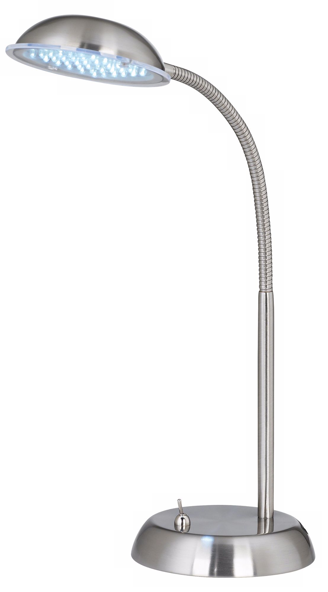 Brushed Steel Gooseneck LED Desk Lamp