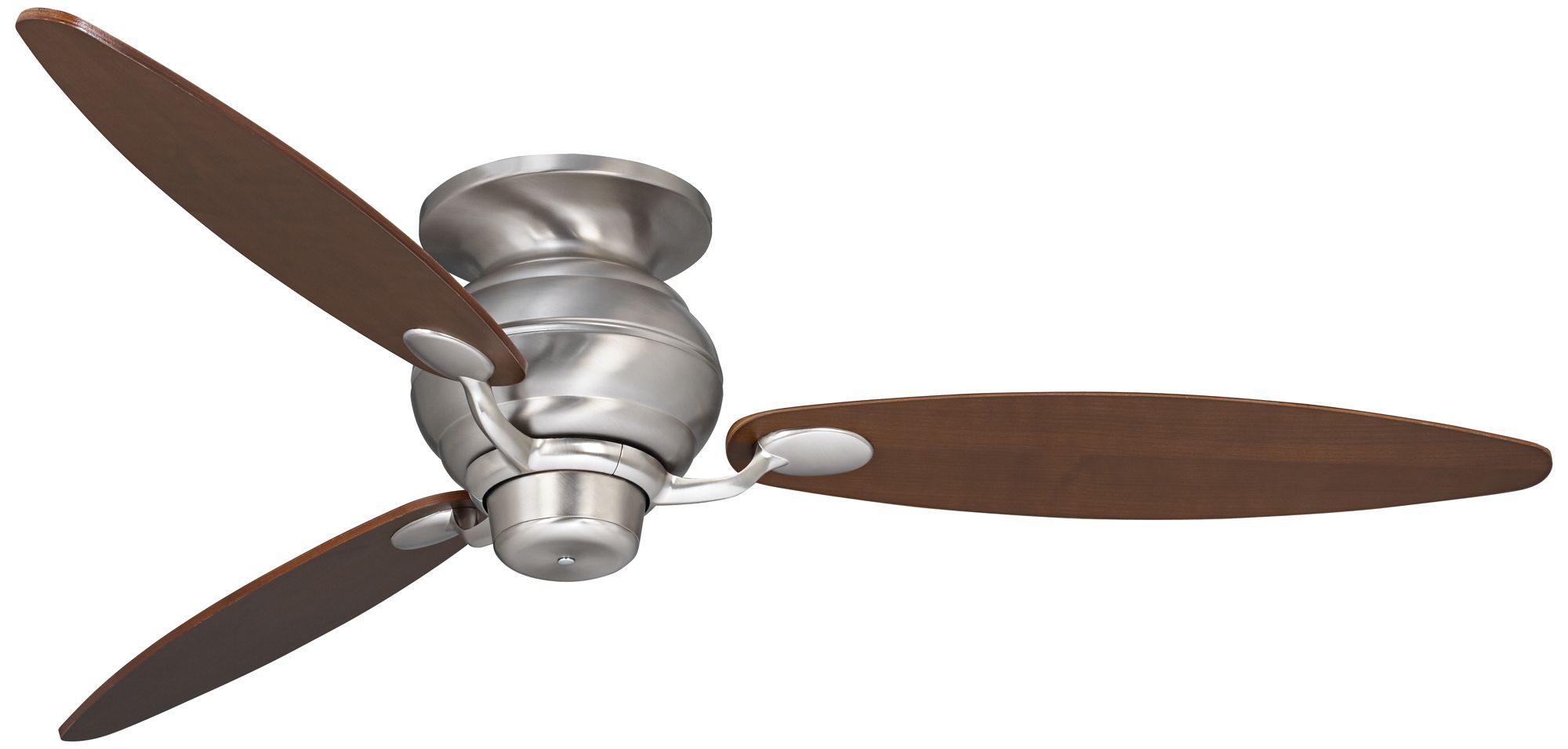 60" Spyder™ Brushed Steel Walnut Hugger Ceiling Fan