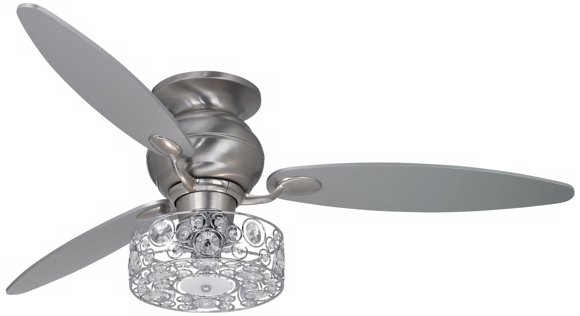60" Spyder Hugger Brushed Steel Light Kit Ceiling Fan