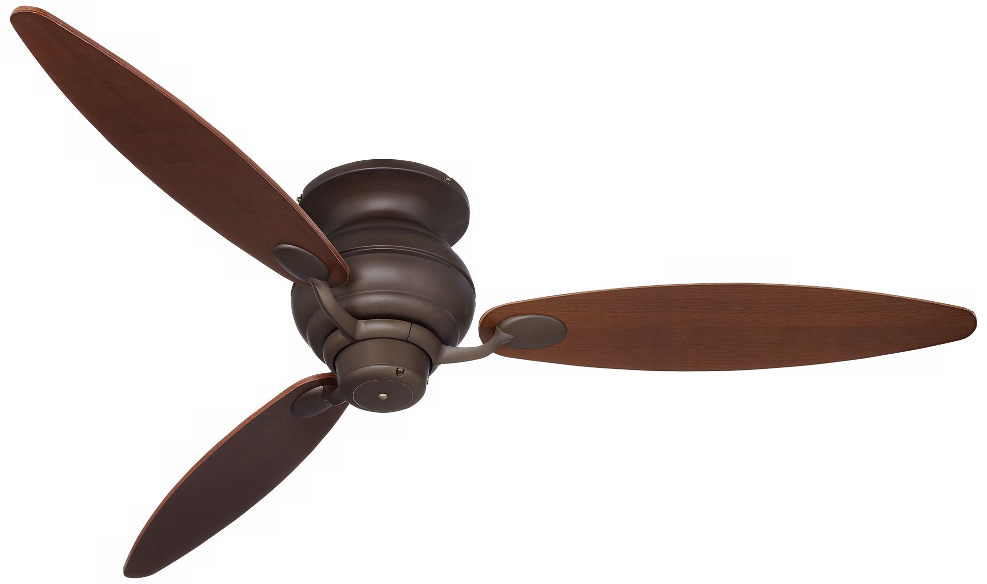 60" Spyder Bronze Rounded Walnut Blades Hugger Ceiling Fan