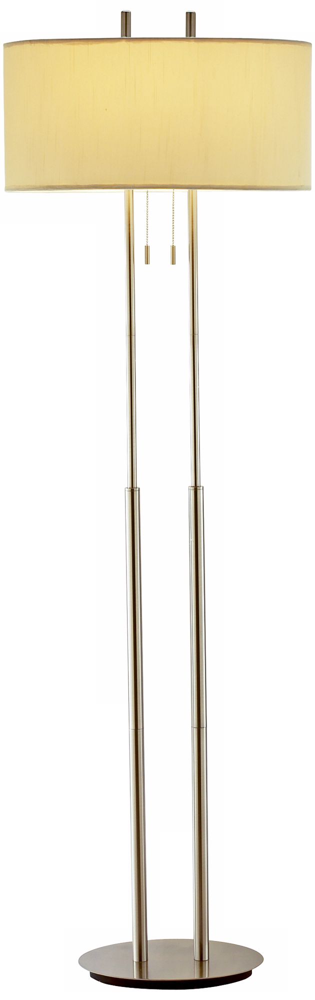 Duo Light Satin Steel Floor Lamp