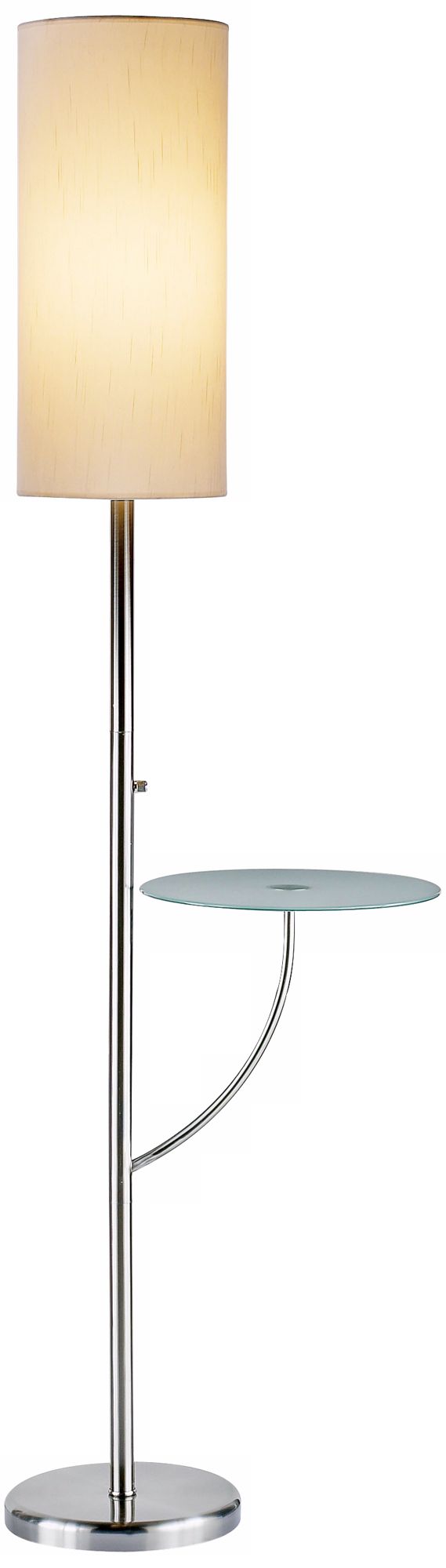 Laurel Satin Steel Tray Table Floor Lamp