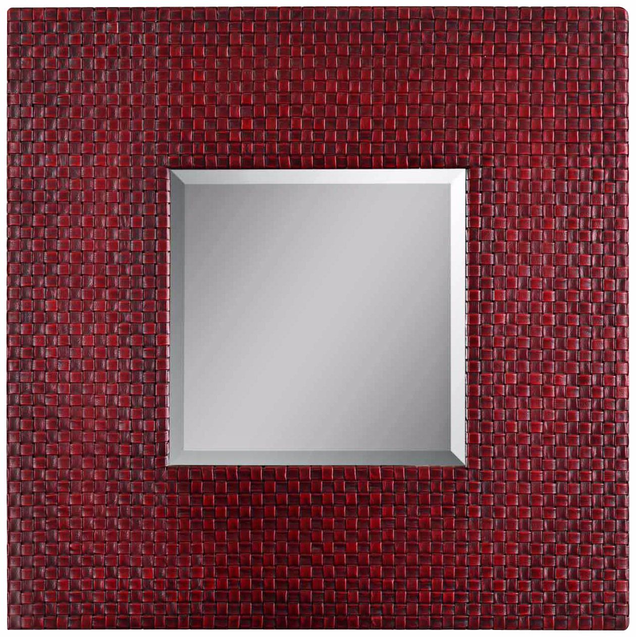 Uttermost Woven Red 40" High Wall Mirror