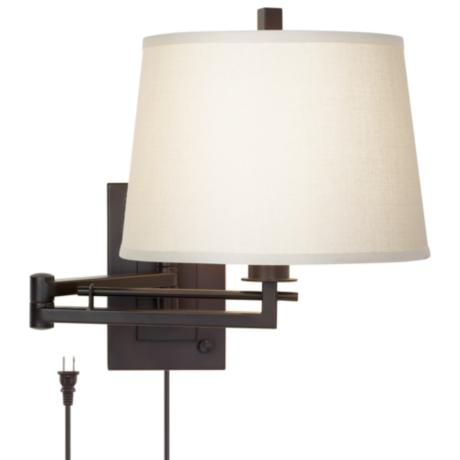 Easley Matte Bronze Plug-In Swing Arm Wall Light - #R4625 LampsPlus.com
