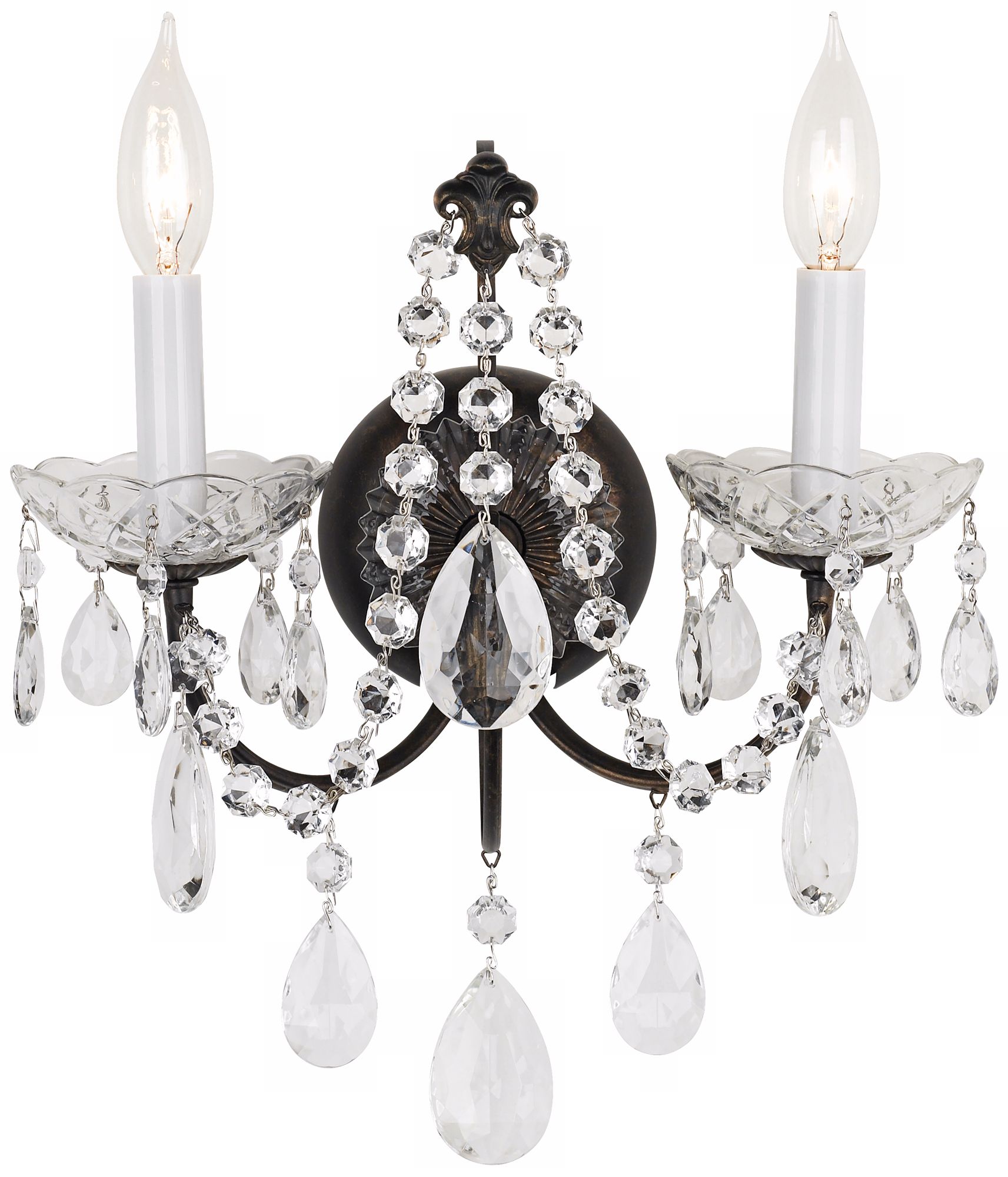2-Light Madison Bronze Legacy Crystal Wall Sconce