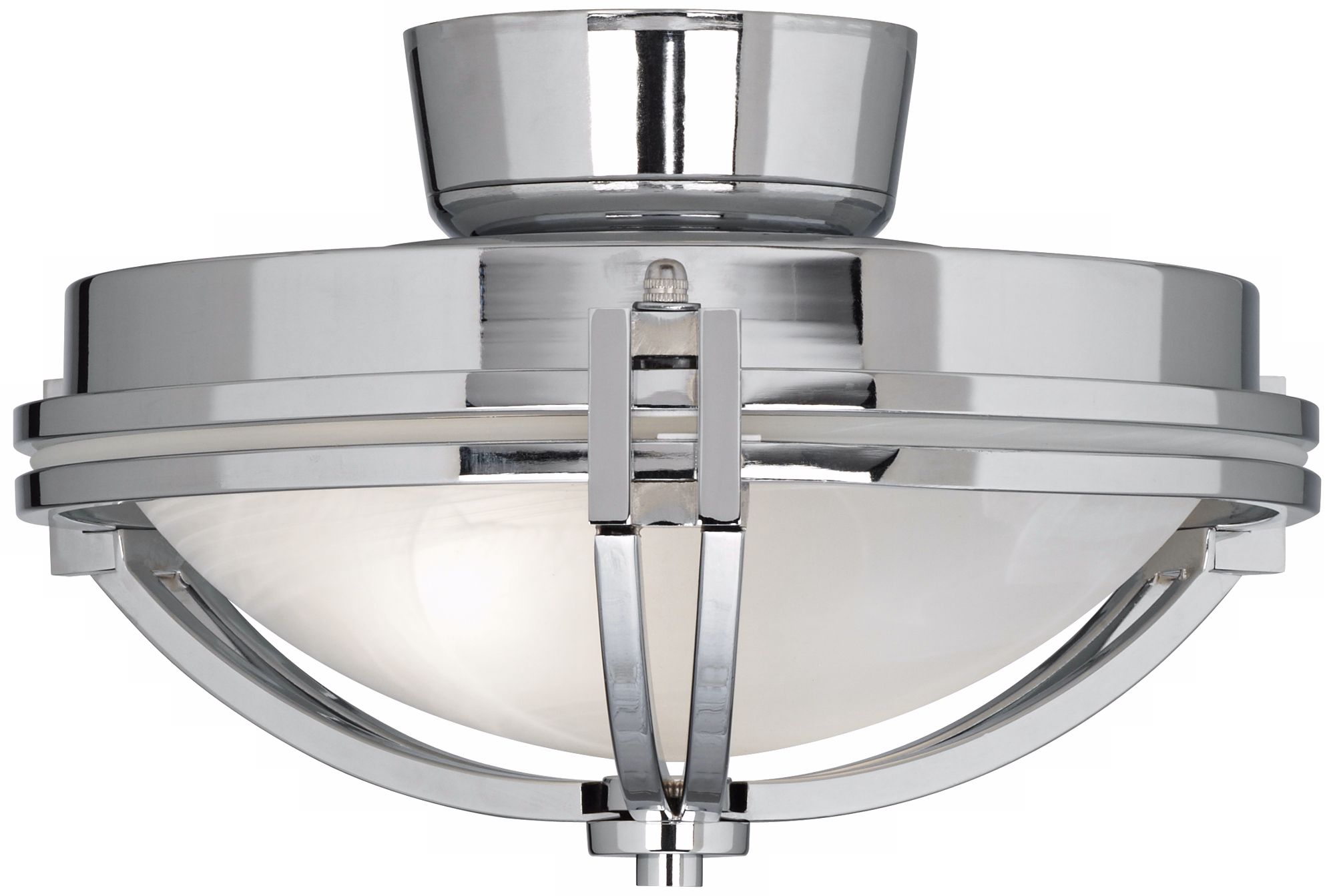 Deco Chrome Finish White Glass Fan Light Kit