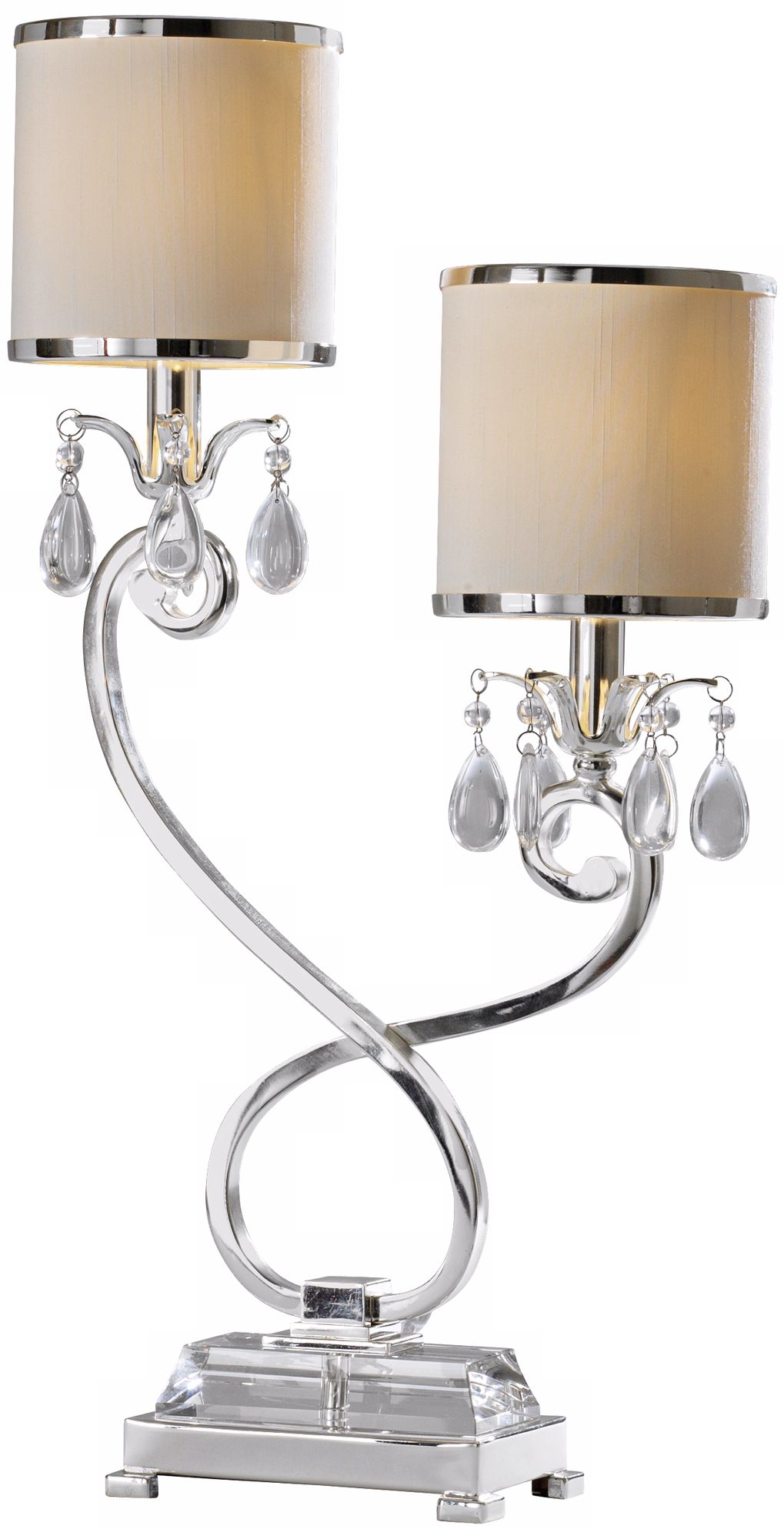 Raschella Silver and Crystal 2- Light Accent Table Lamp