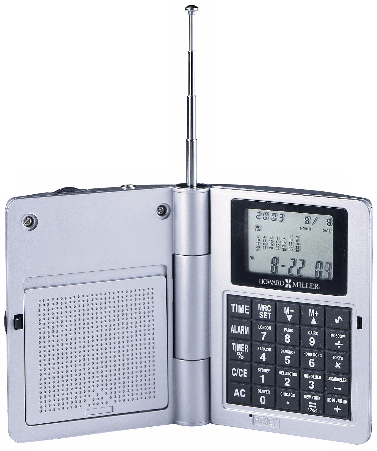 Howard Miller Radio Travel 3 1/2" High Alarm Clock