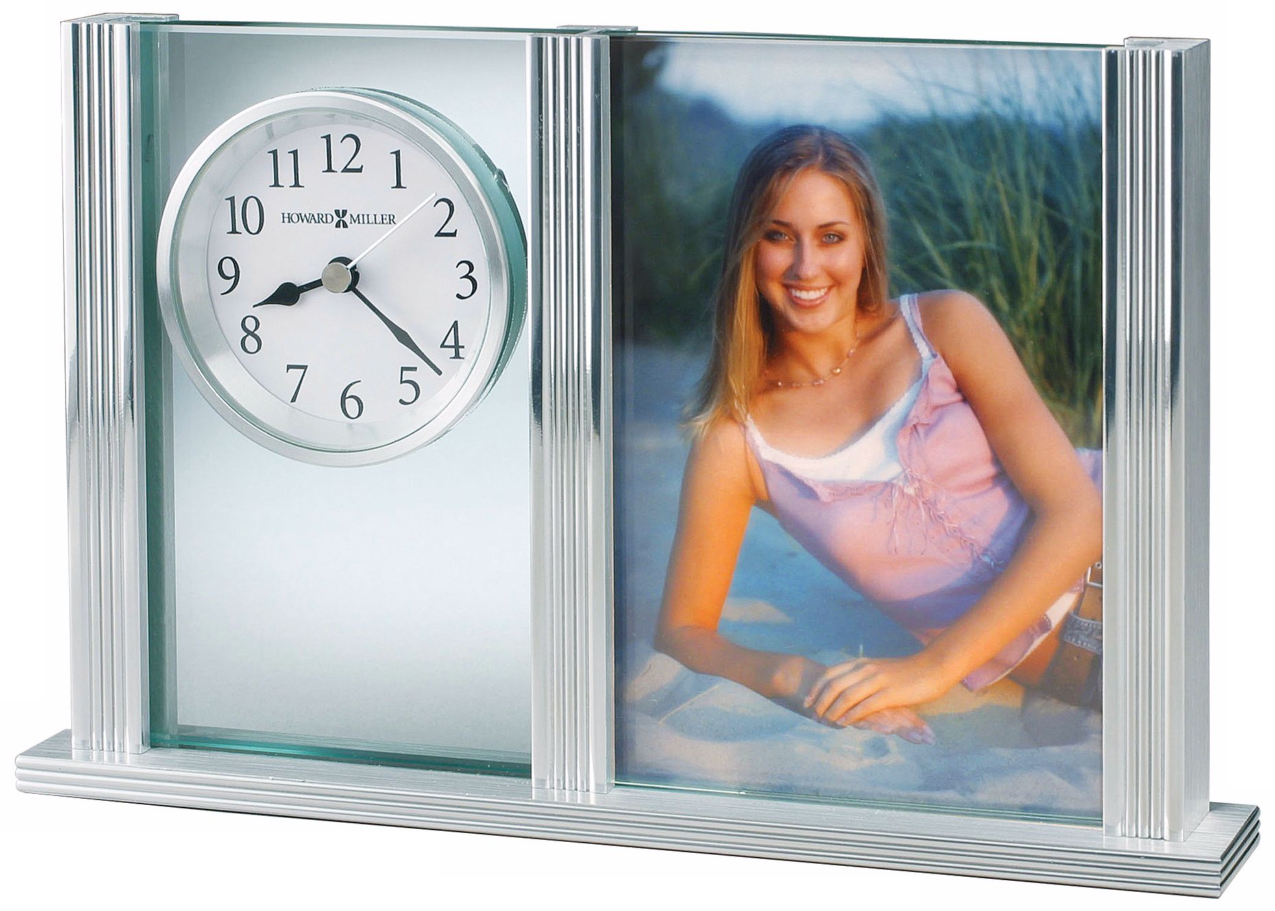 Howard Miller Charlene  8" Wide Glass Photo Frame Clock