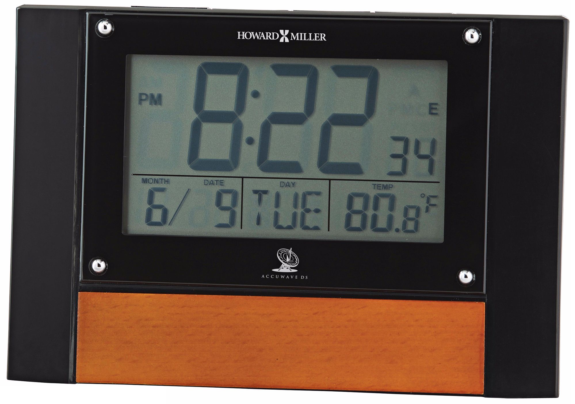Howard Miller Anaston Accutech 6 1/2" Wide Alarm Clock