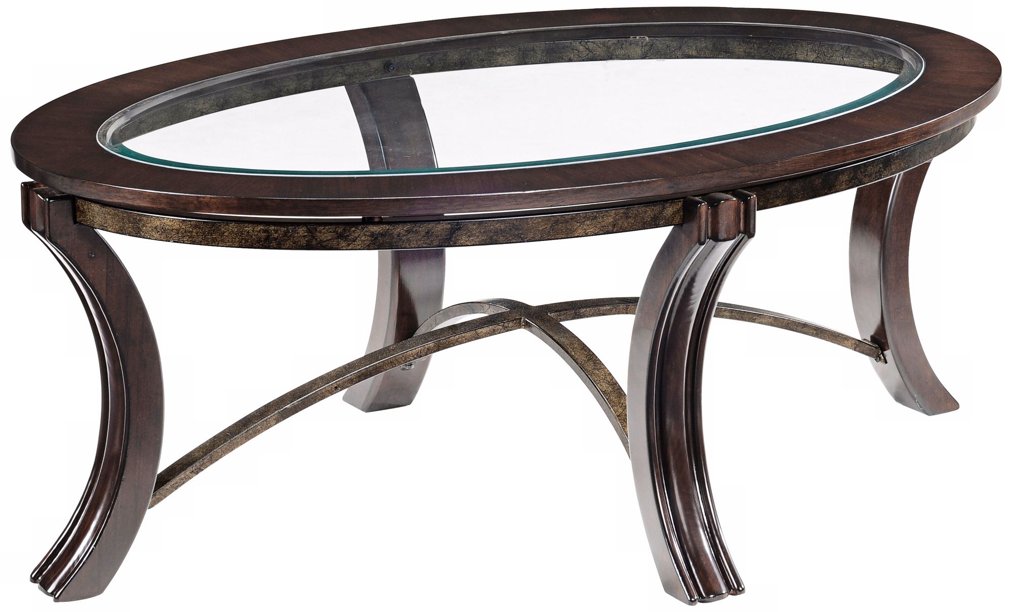 Soli Cinnamon Finish Oval Cocktail Table