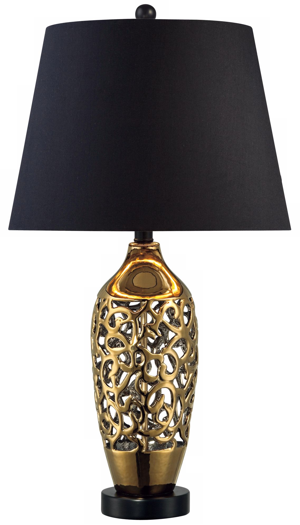 Gold Ceramic Openwork Table Lamp