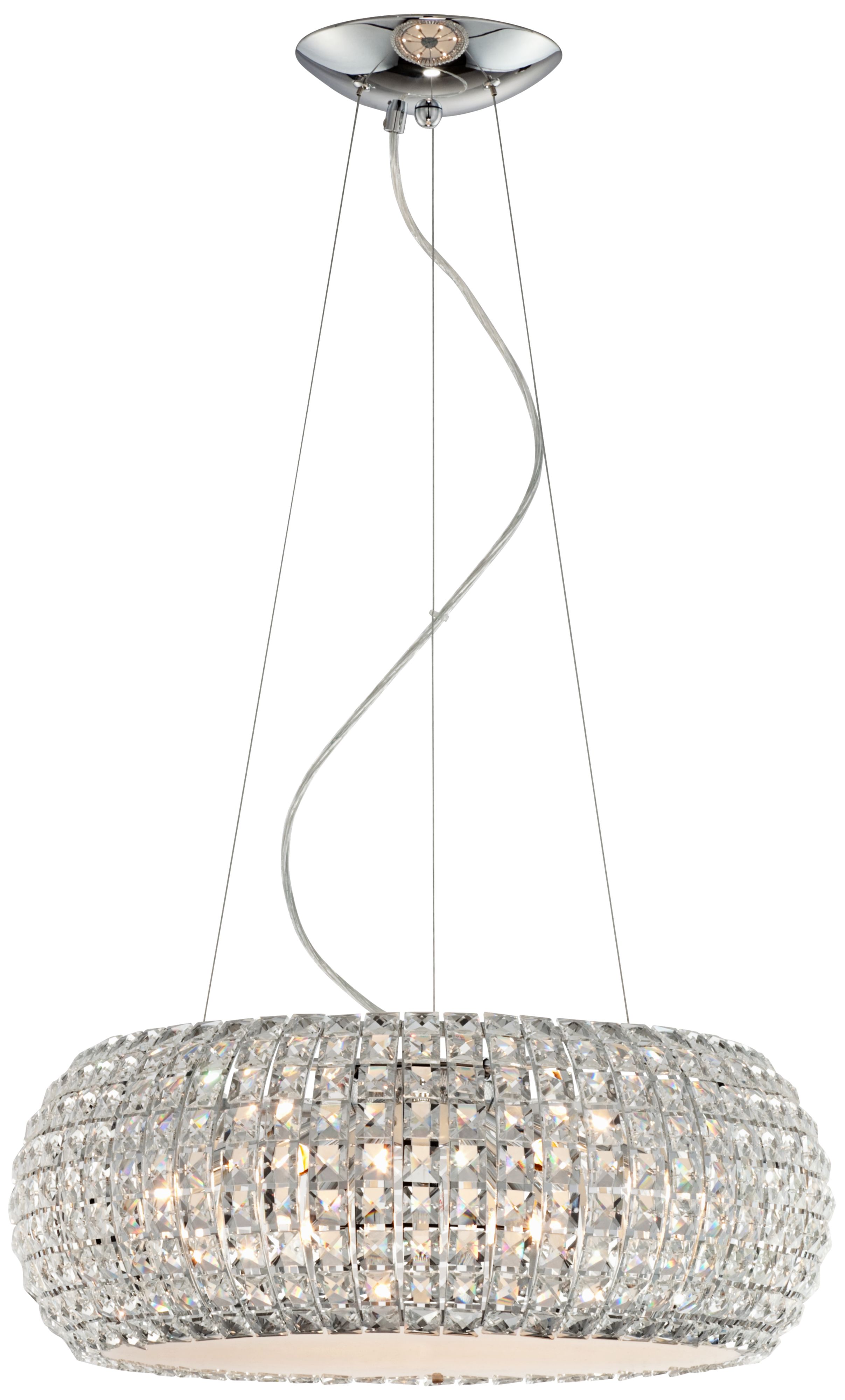 Possini Euro Contour Crystal and Chrome Pendant Light