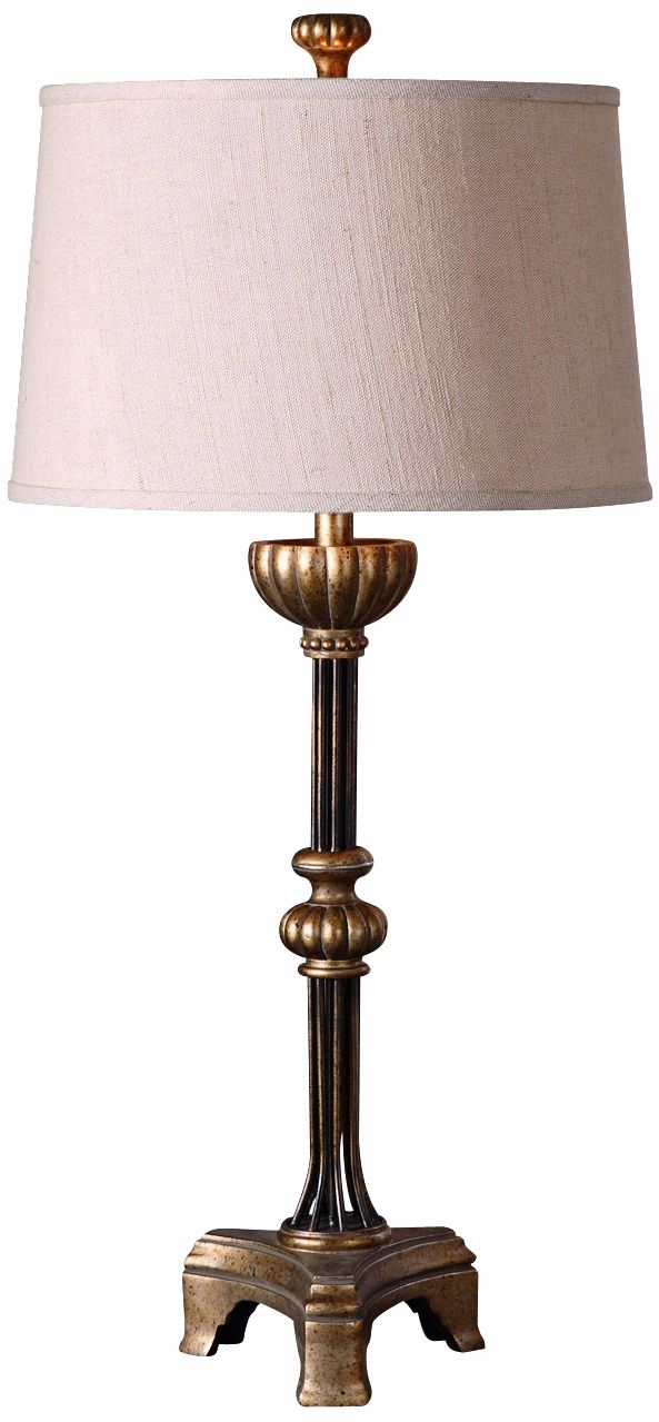 Uttermost Visconti Antiqued Gold and Black Table Lamp
