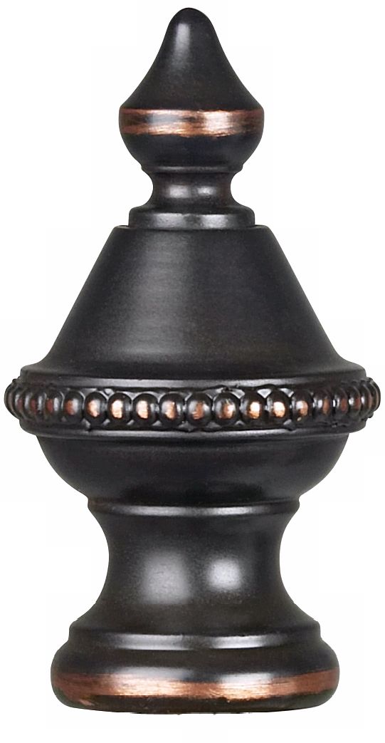 Rubbed Bronze Beaded Knob Finial