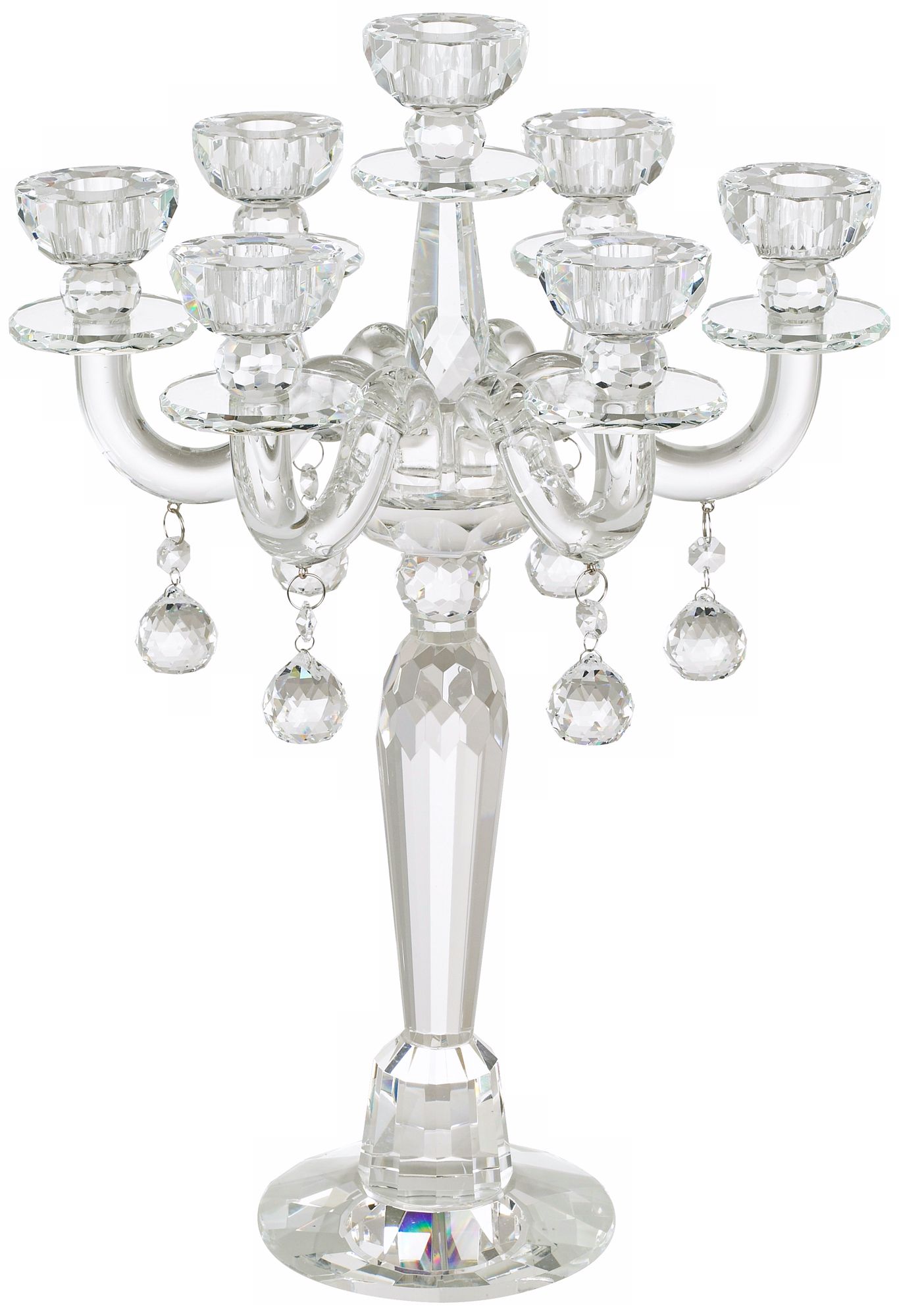 Clear Crystal 7-Candle Taper Candle Holder