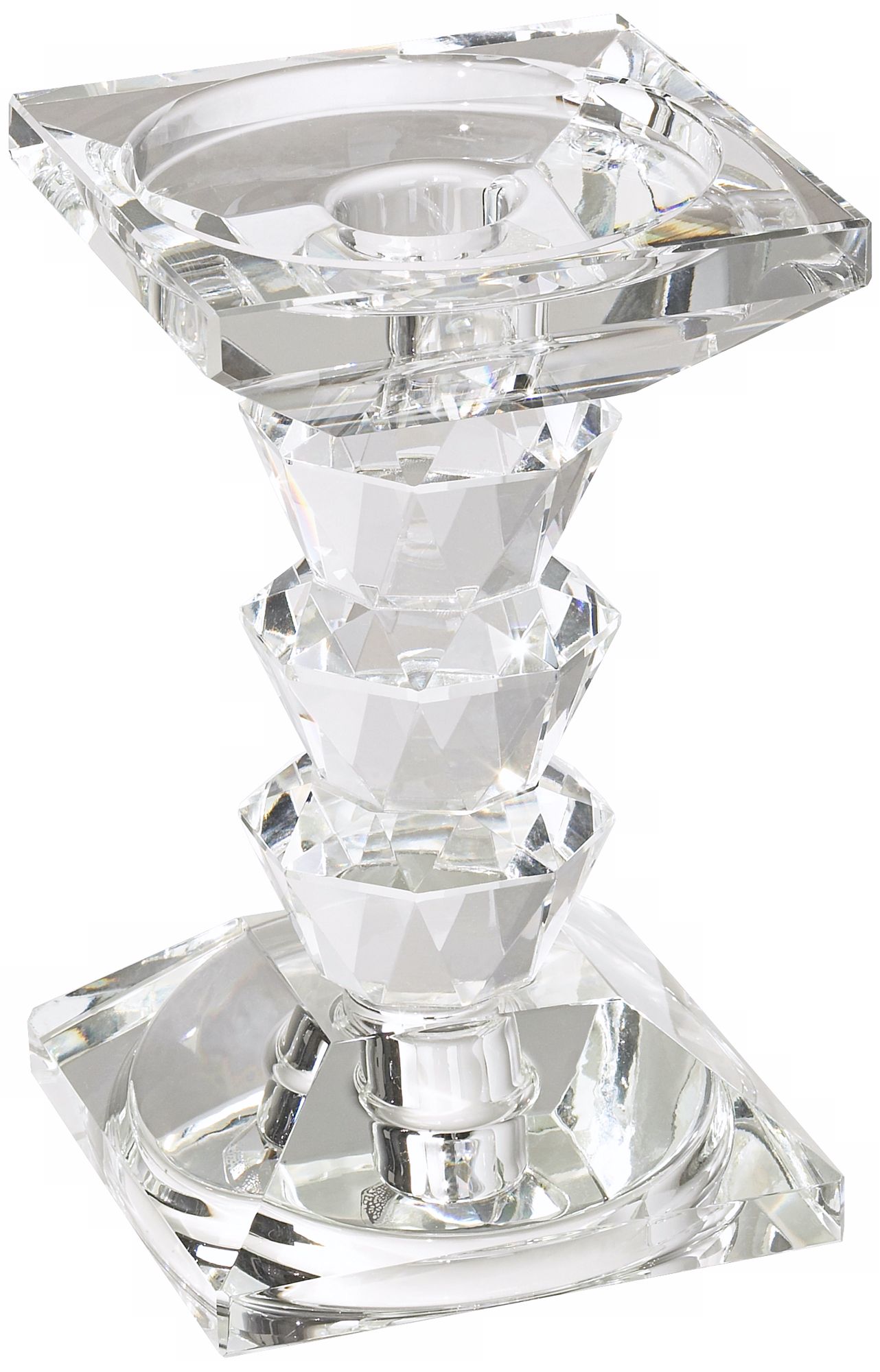 Crystal 7 " High Pillar Candle Holder
