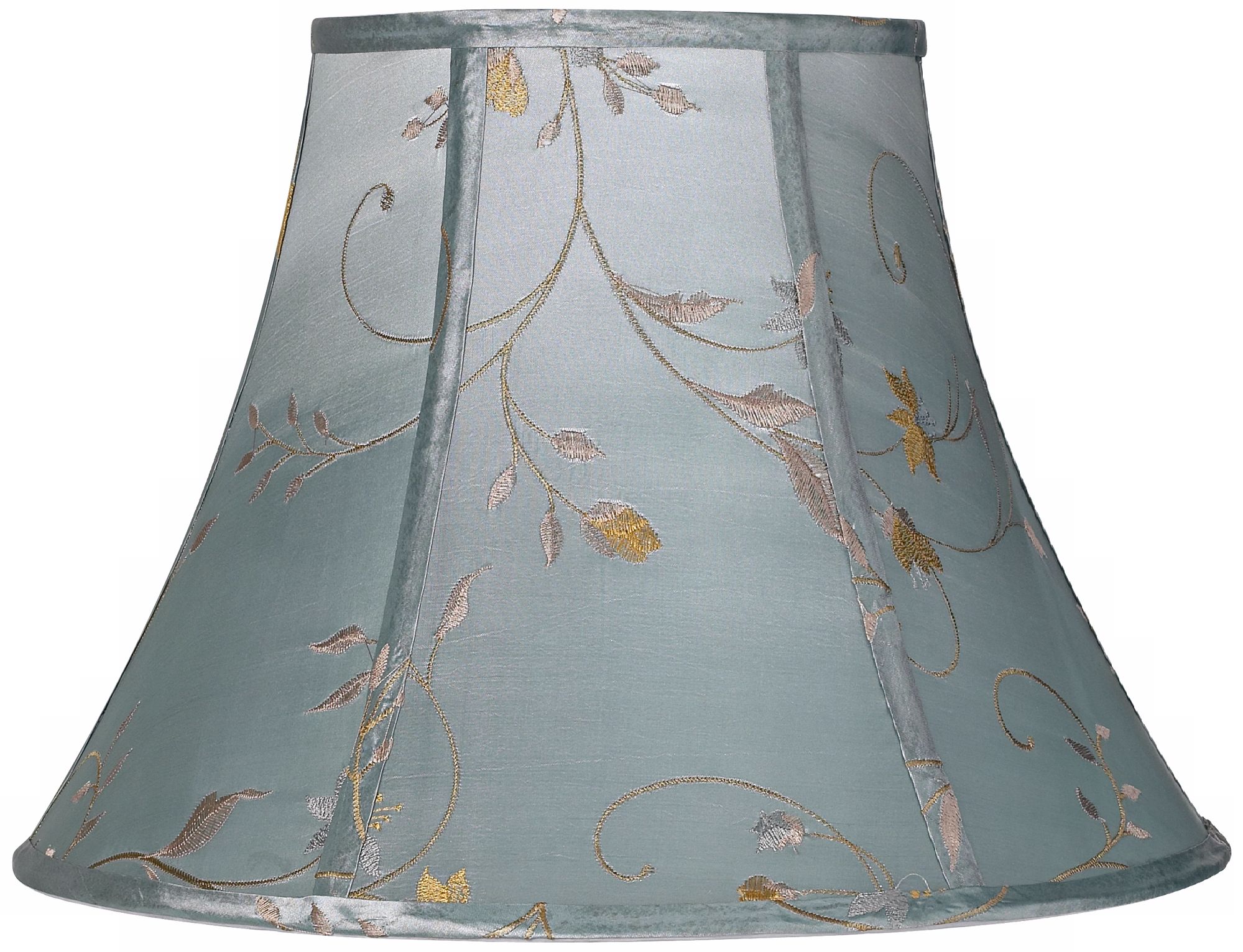 Robins Egg Embroidered Bell Shade 8x16x11.25 (Spider)