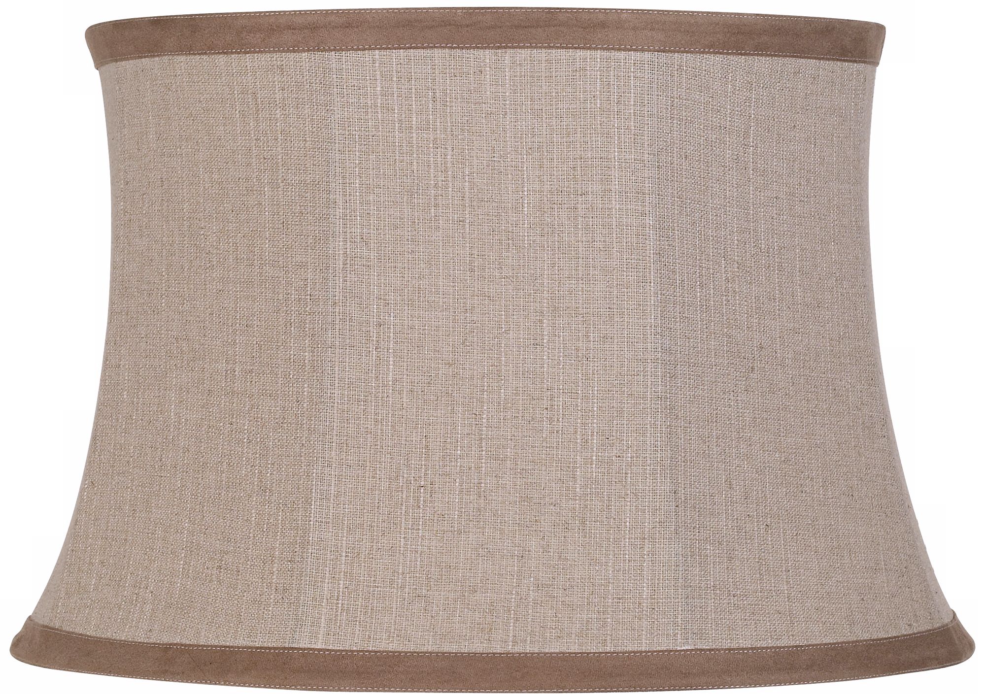 Linen with Suede Trim Lamp Shade 14x17x11 (Spider)