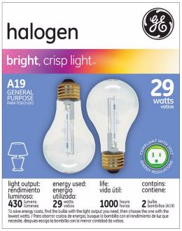 GE 29 Watt 2 Pack General Purpose Halogen Light Bulbs R6357