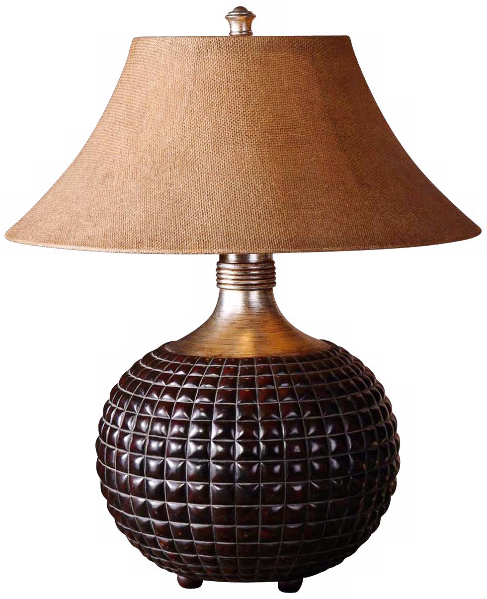 Uttermost Fremont Dark Walnut Textured Table Lamp