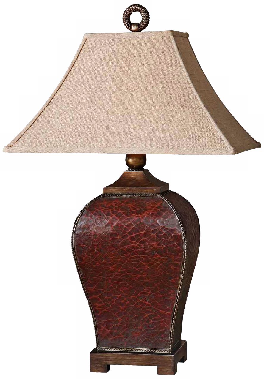 Uttermost Patala Crackled Deep Red Table Lamp