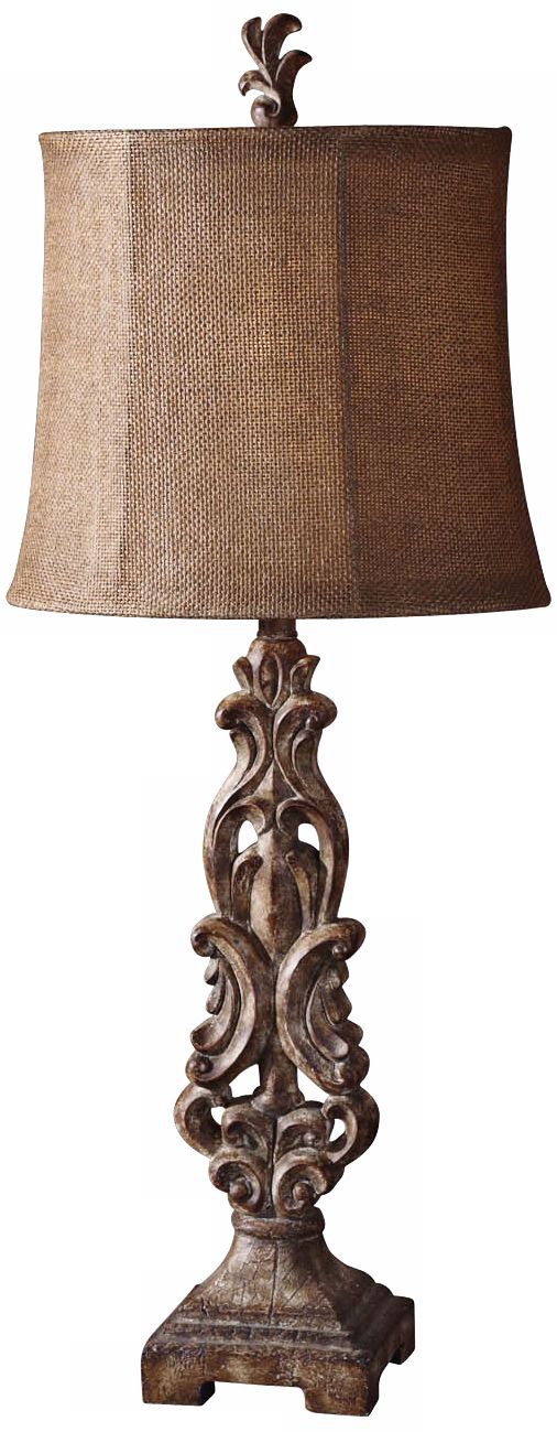 Uttermost Gia Antiqued Light Brown Table Lamp