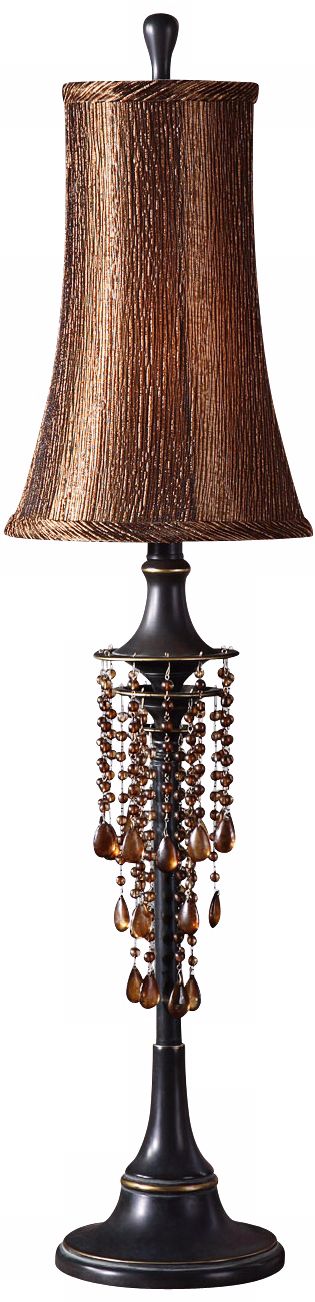 Uttermost Ellenton Dark Bronze and Amber Glass Table Lamp