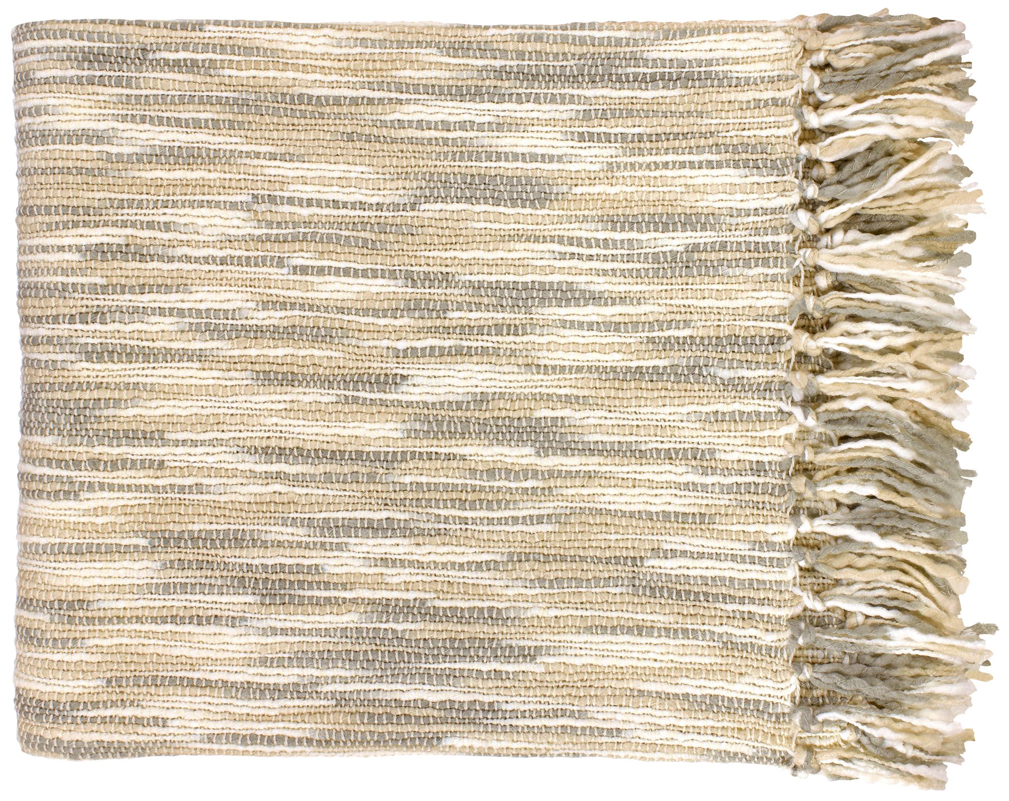 Surya Teegan Gray and Cream Throw Blanket