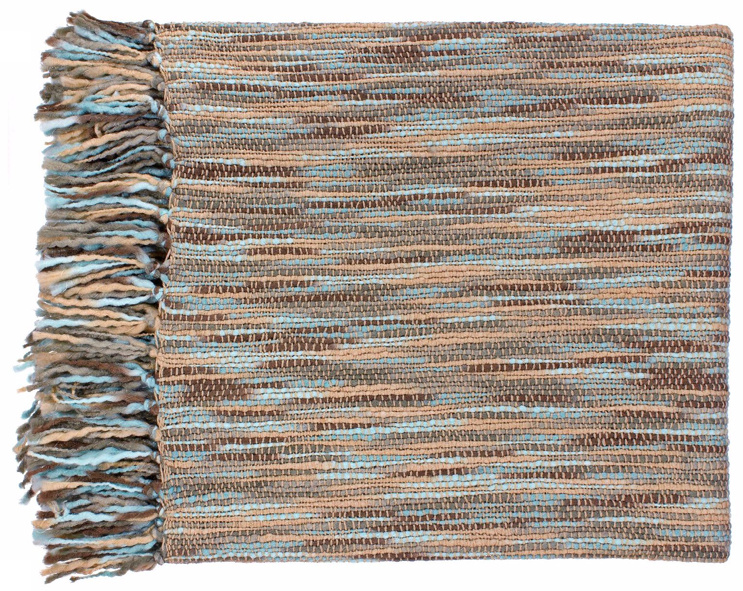 Surya Teegan Blue and Beige Throw Blanket