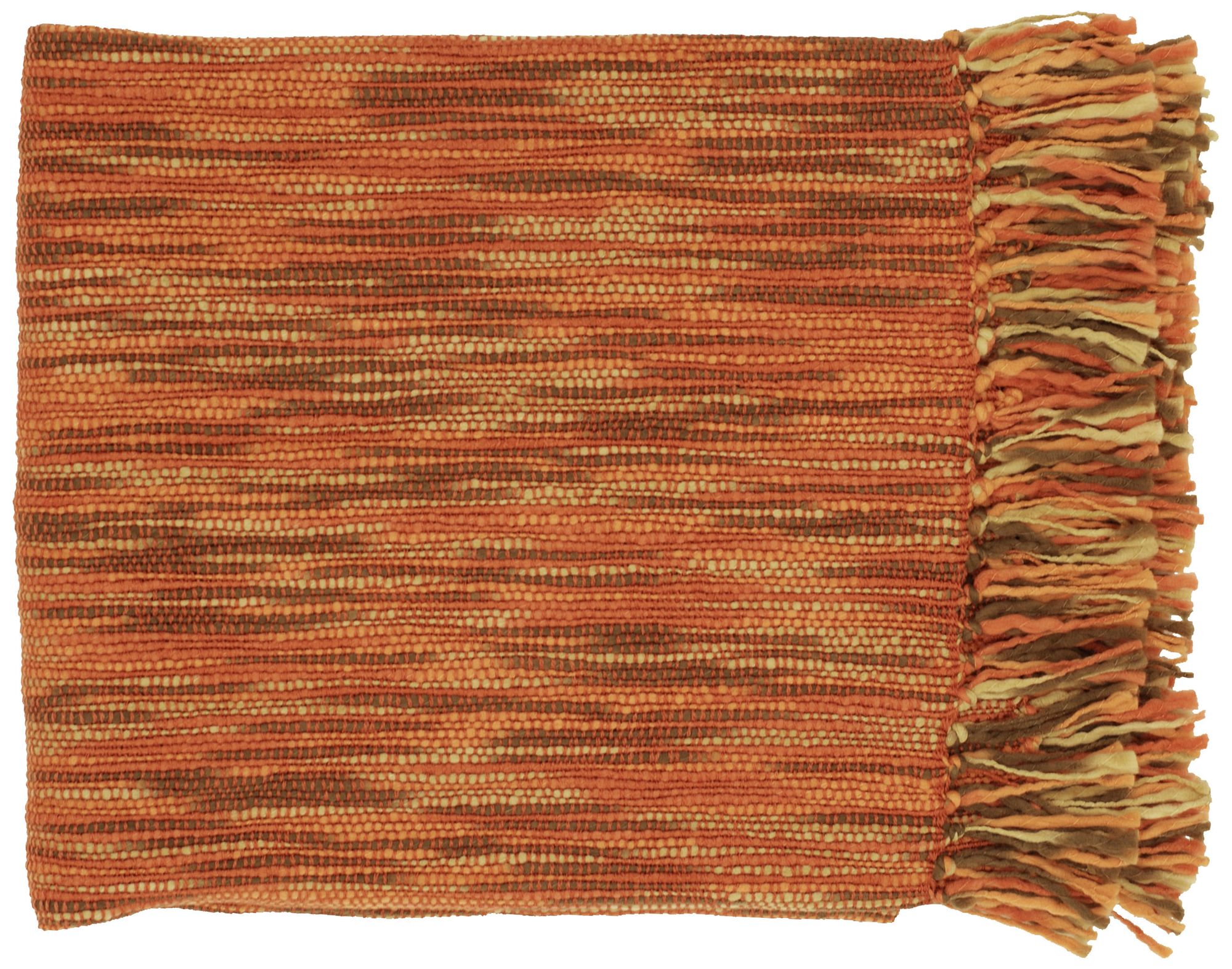 Surya Teegan Rust Brown and Camel Throw Blanket