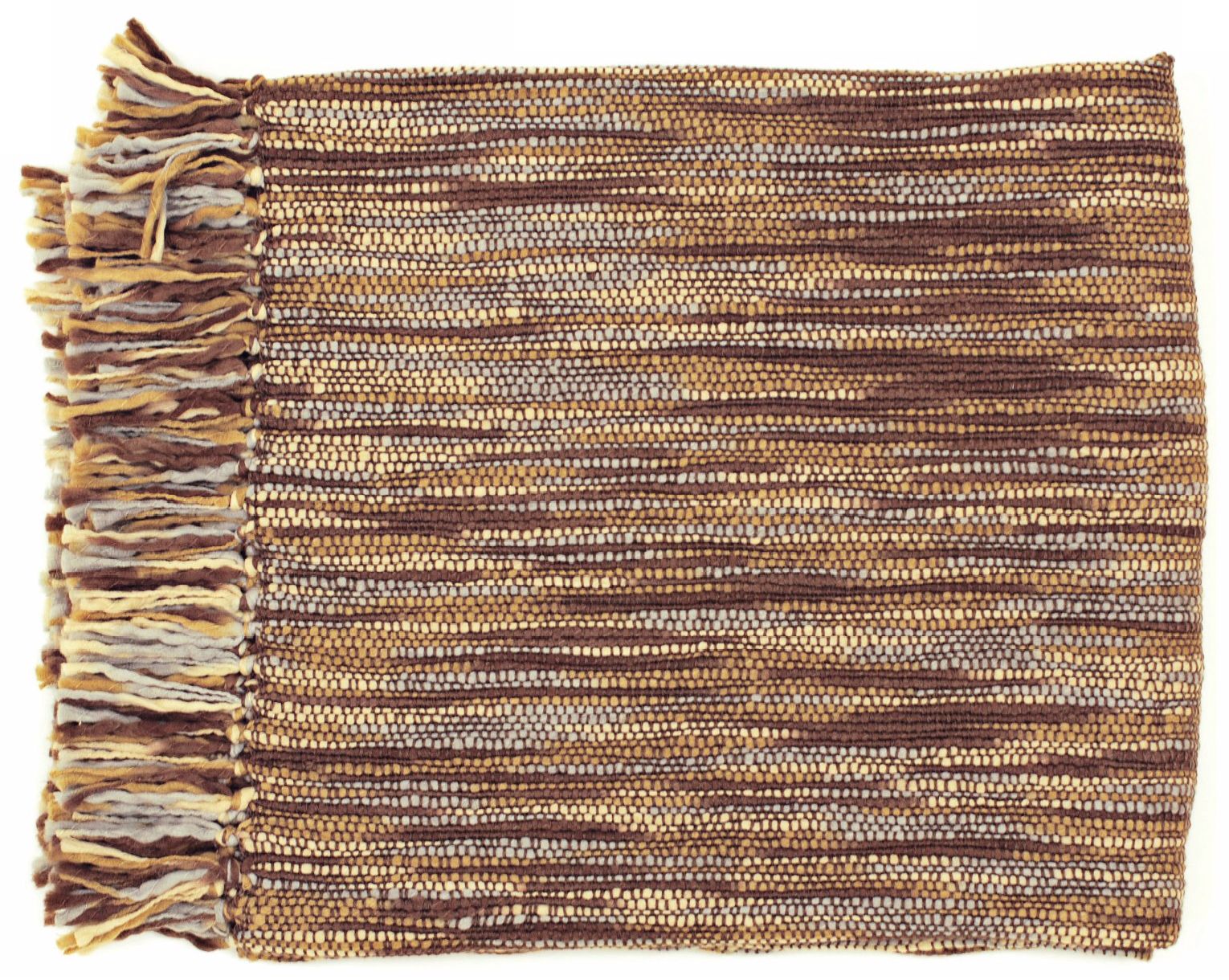 Surya Teegan Brown Gray and Ivory Throw Blanket