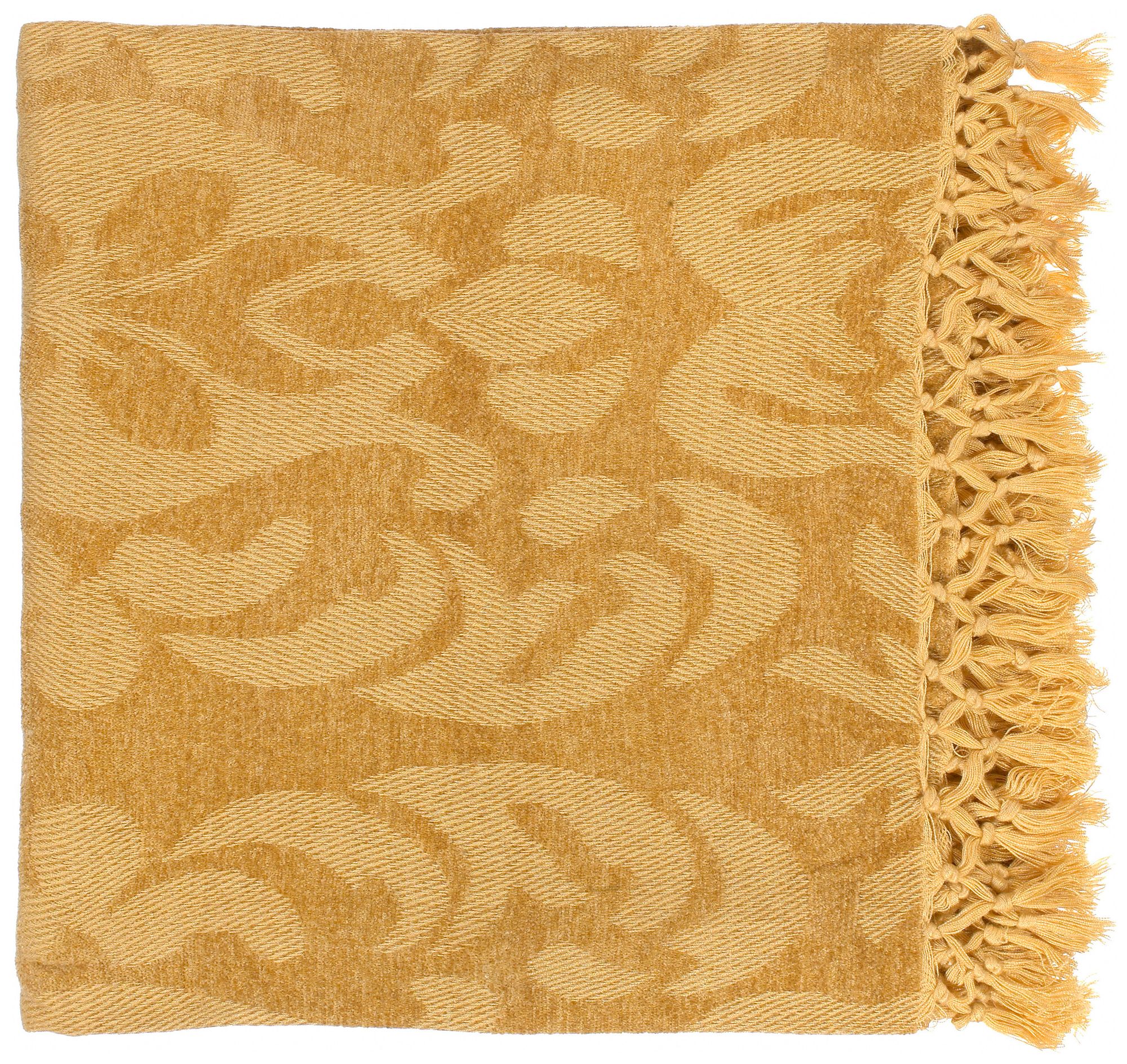 Surya Tristen Golden Throw Blanket