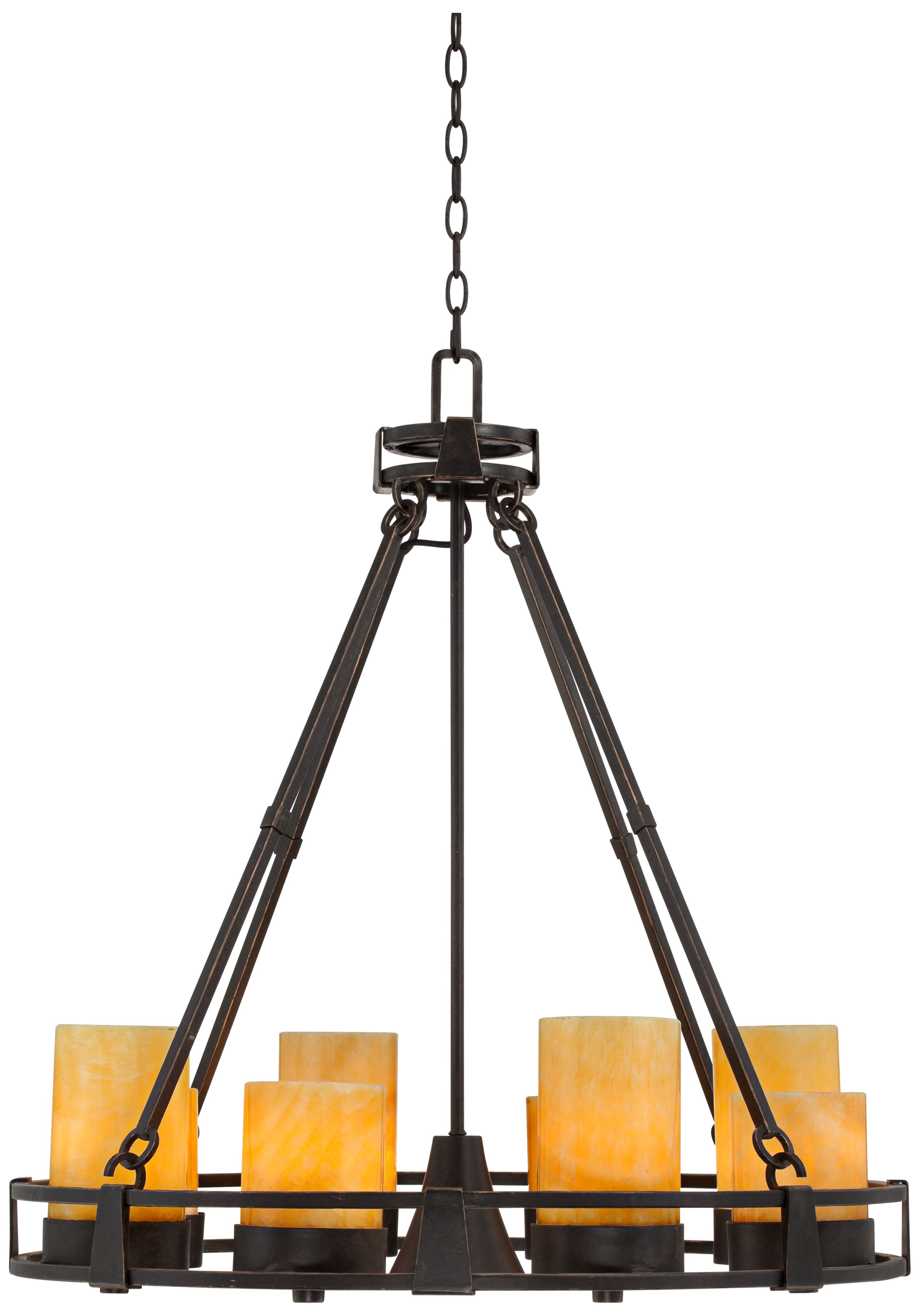 Sunset Onyx Stone 9-Light Faux Candle Chandelier