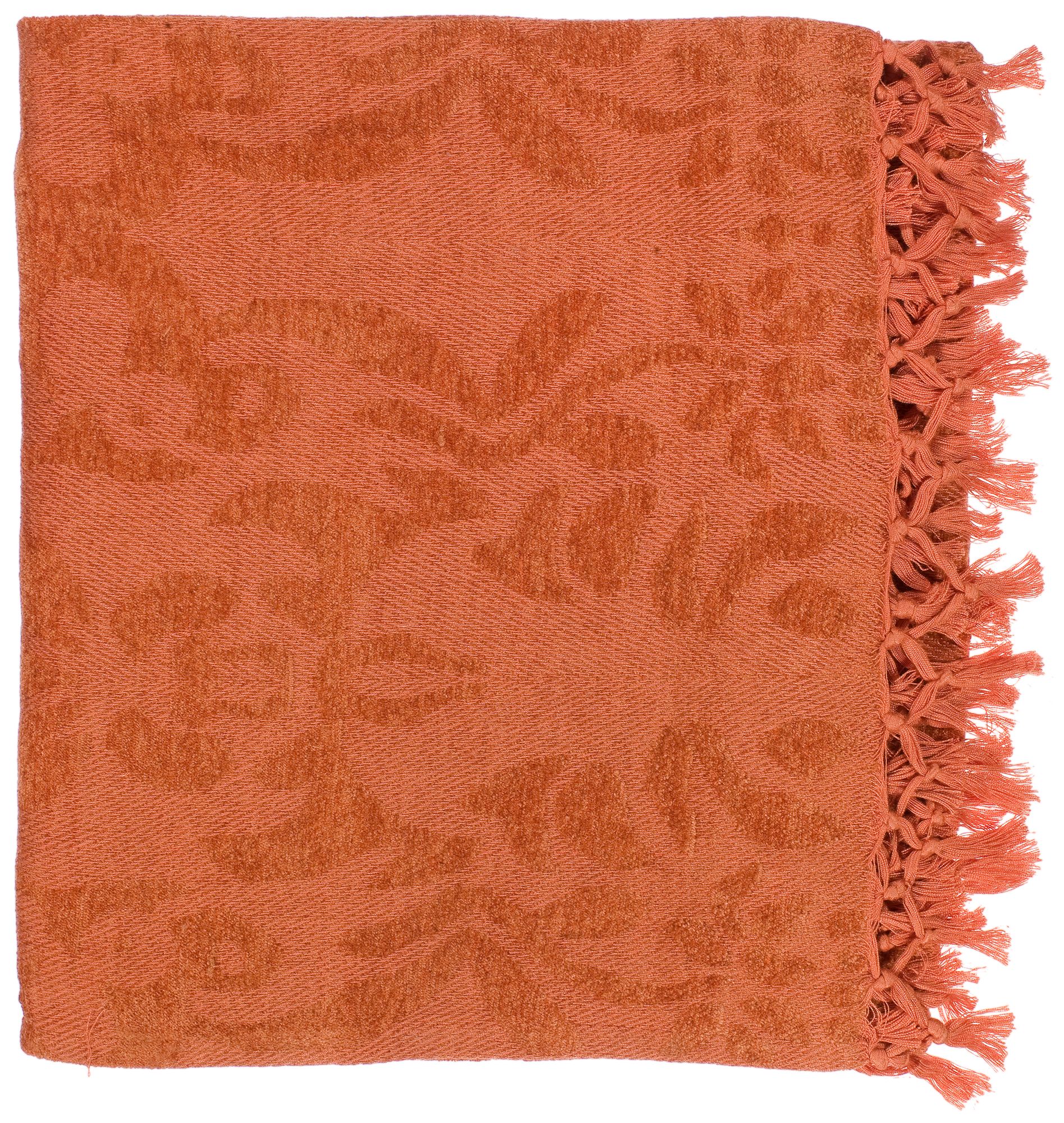 Surya Tristen Orange Spice Throw Blanket